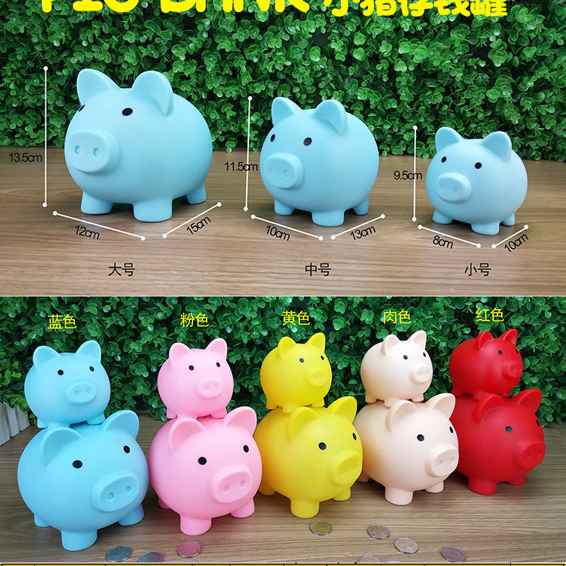Cute Cartoon Rubber Piggy Bank for Kids Break-Resistant Savings Jar
