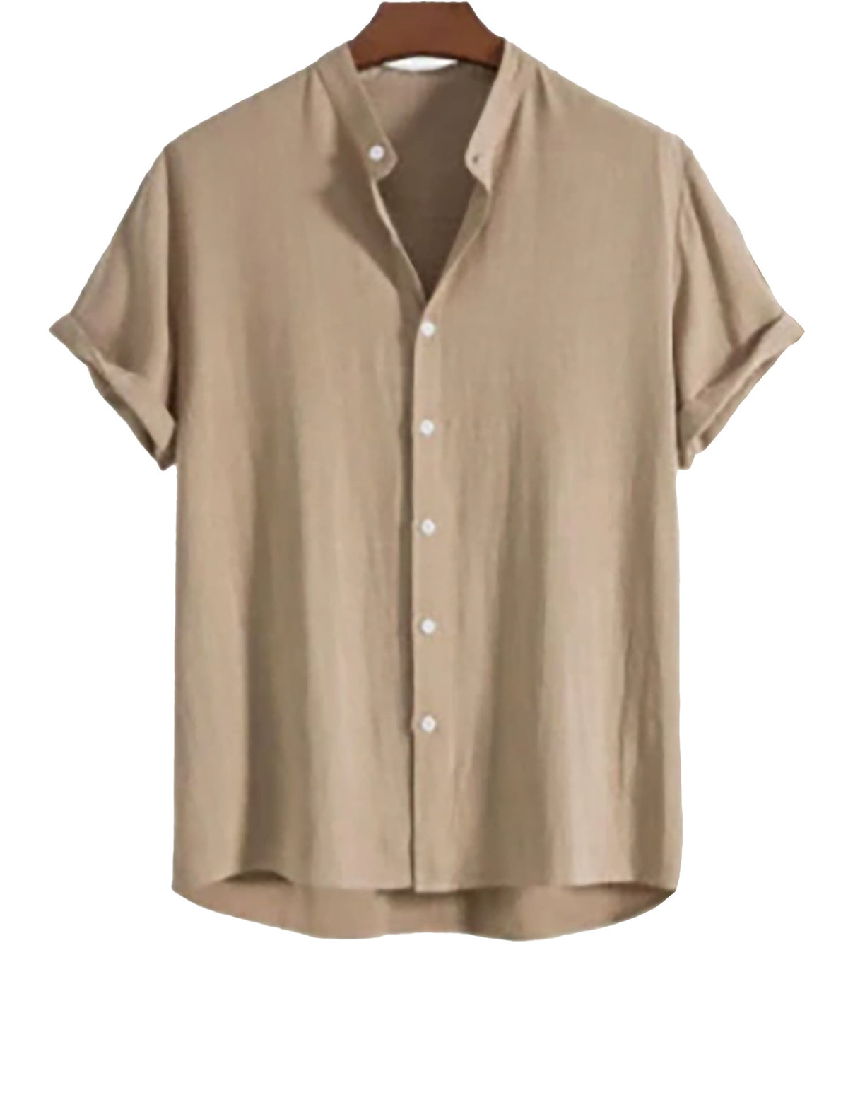 Men's Stand Collar Slim Fit Linen-Cotton Suit Set