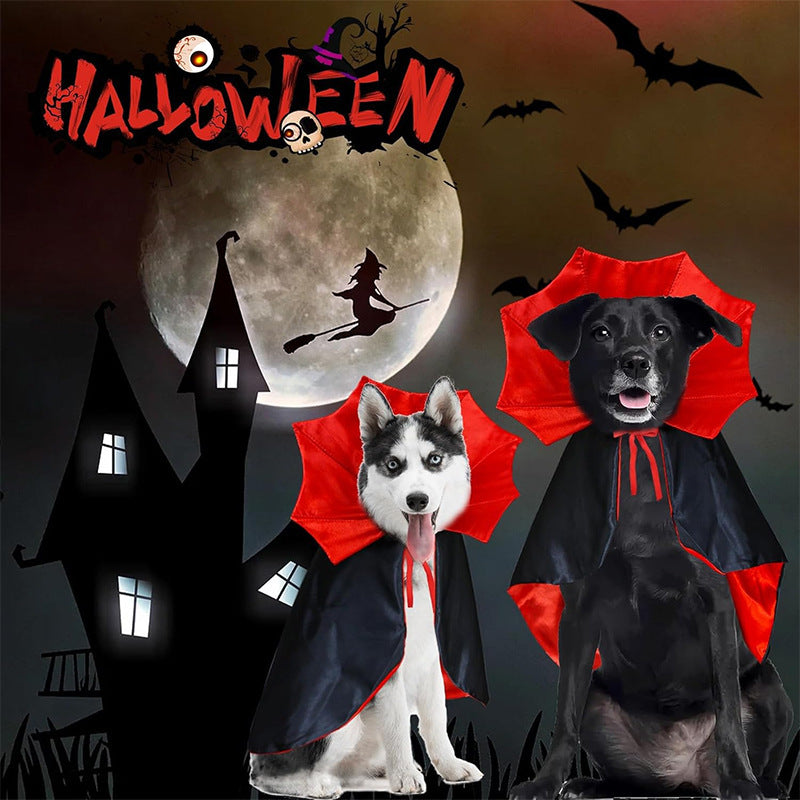 Halloween Vampire Cape for Cats & Dogs – Witch Cloak Pet Costume