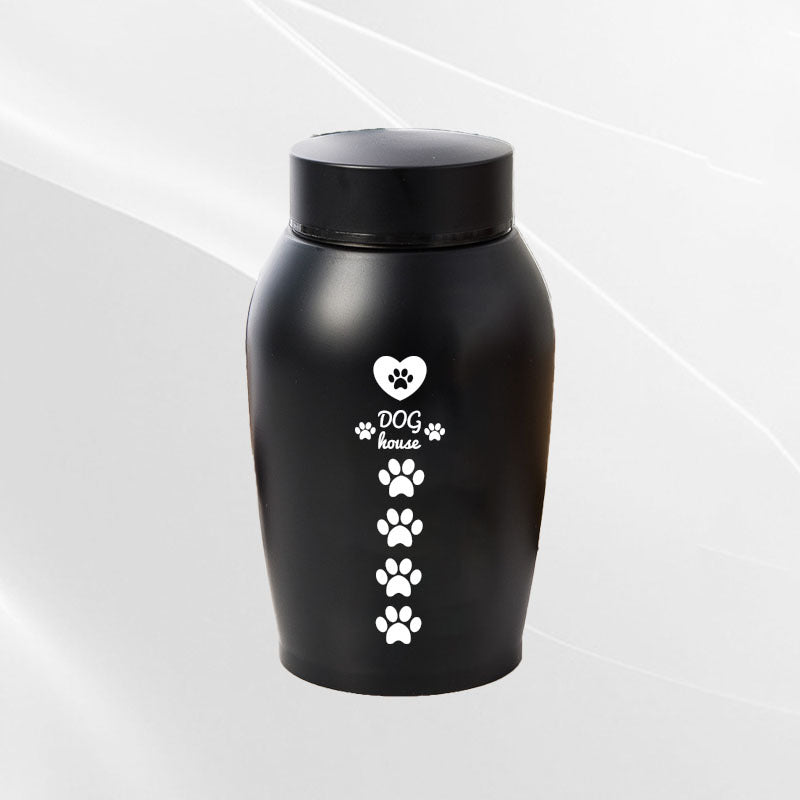 Stainless Steel Pet Memorial Urn: Black Portable & Moisture-Proof Ash Keepsake Designed for Small Pets