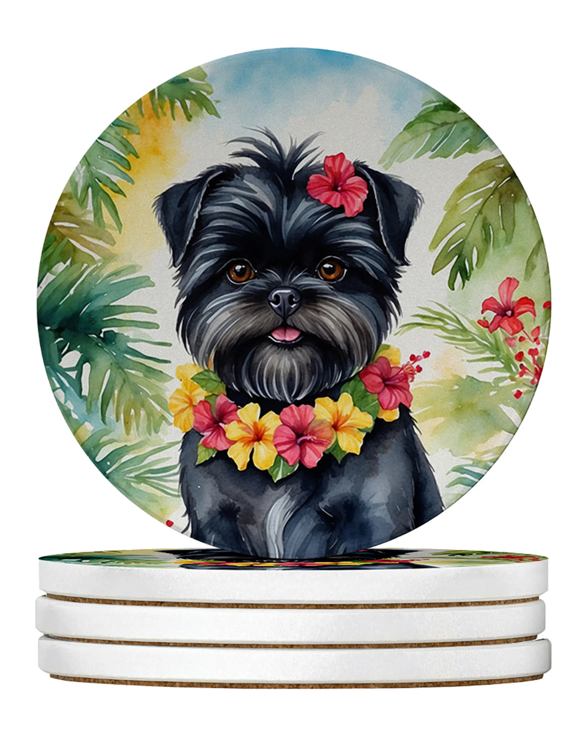 Luau Party Large Sandstone Coasters (Pack of 4)