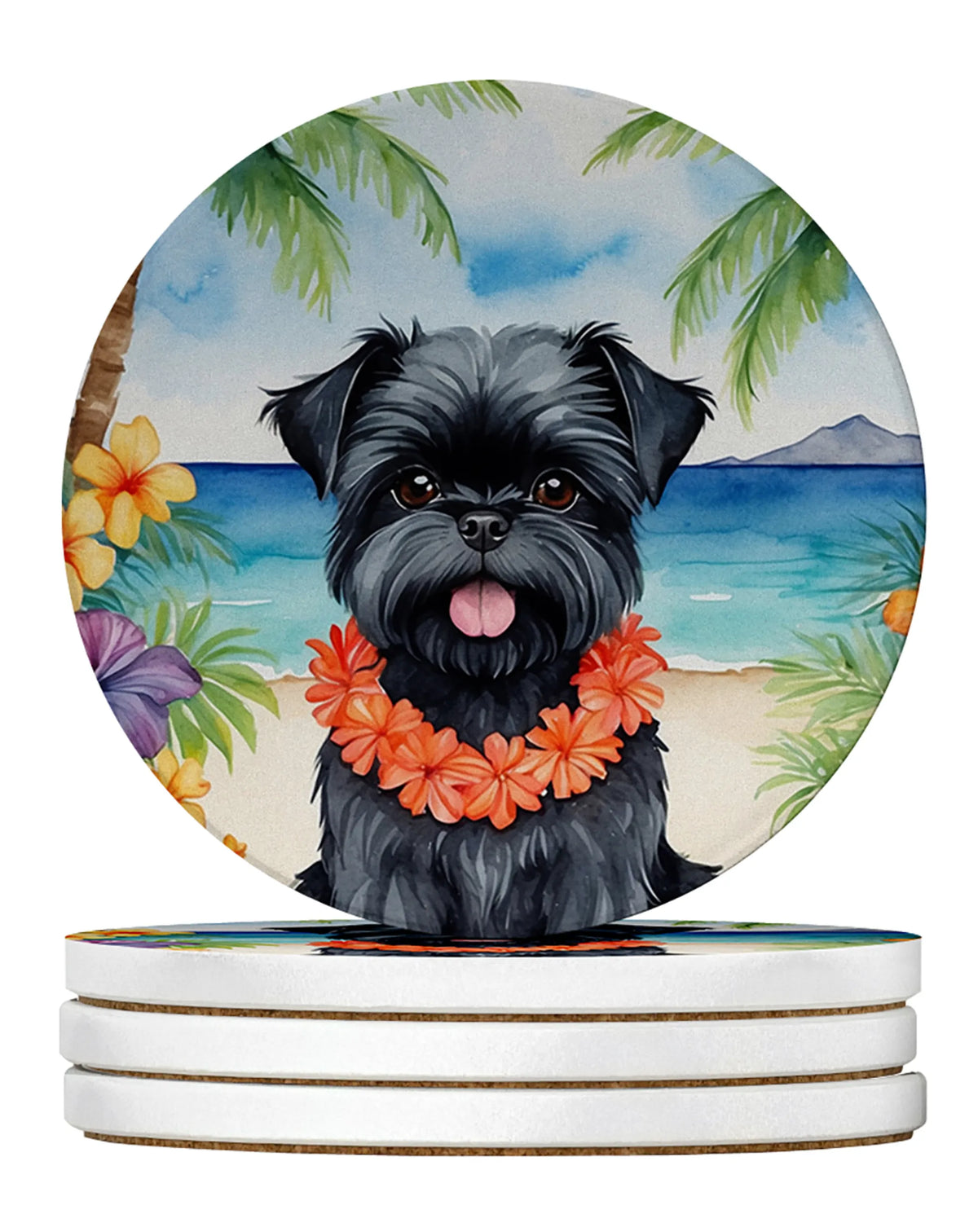 Luau Party Large Sandstone Coasters (Pack of 4)
