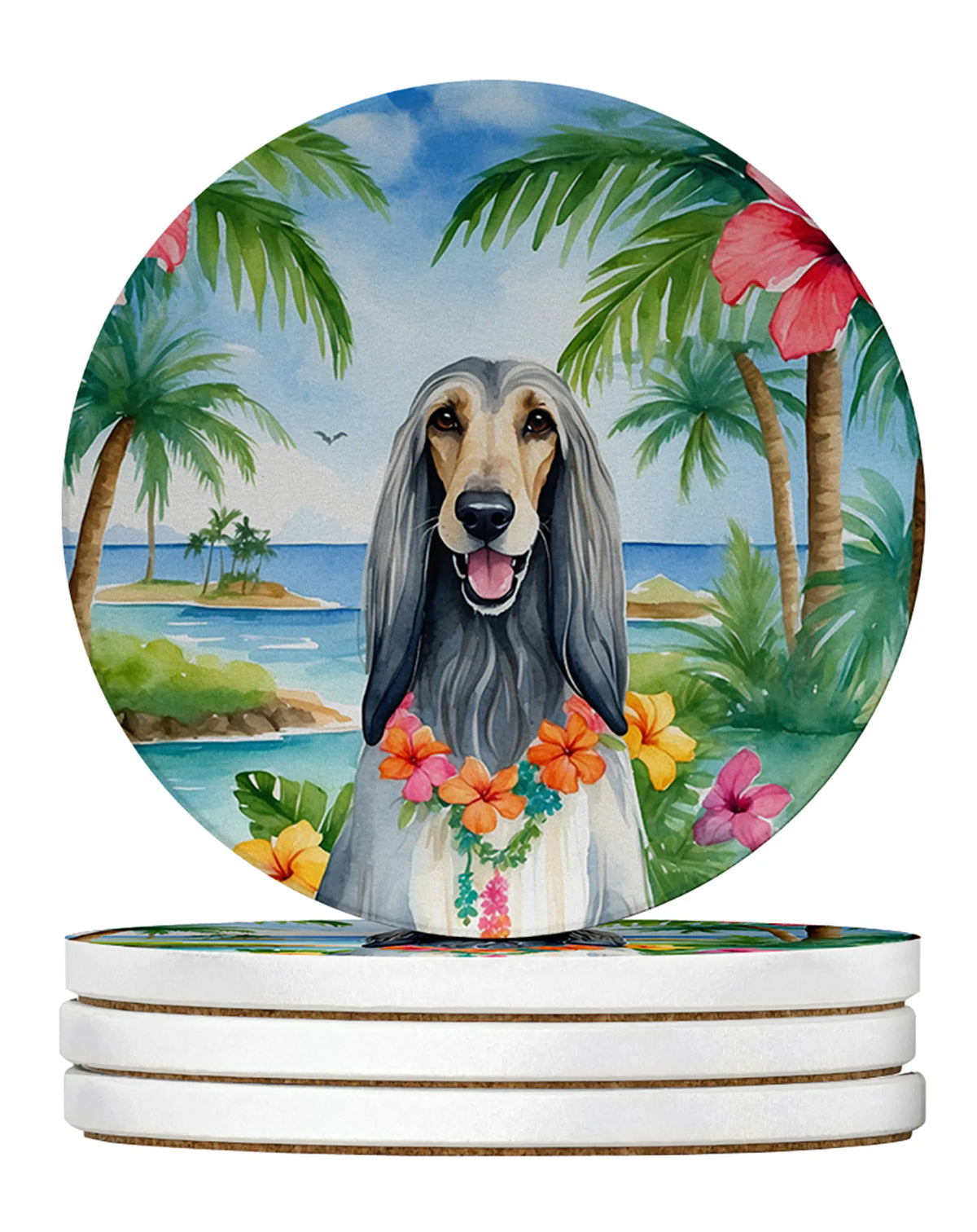 Luau Party Large Sandstone Coasters (Pack of 4)