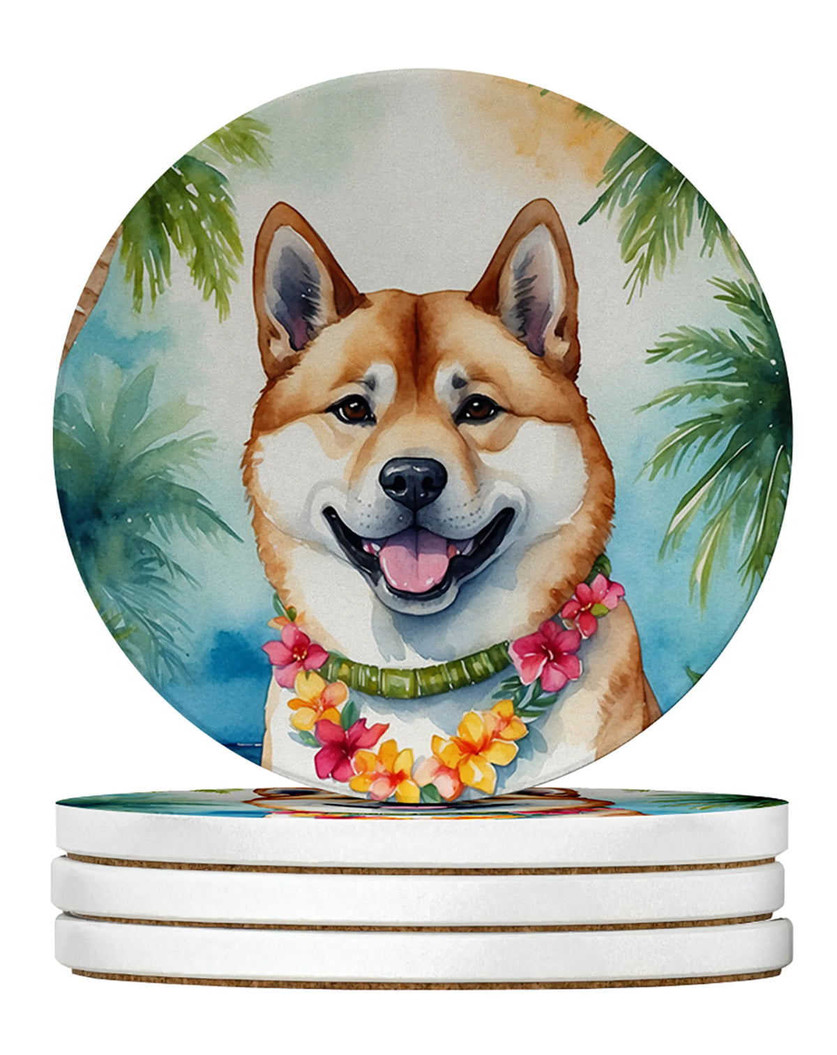 Luau Party Large Sandstone Coasters (Pack of 4)
