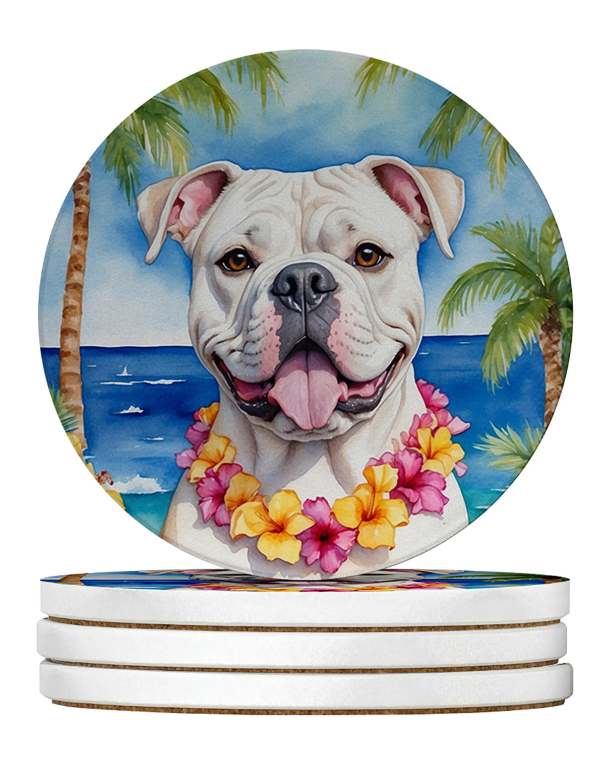 Luau Party Large Sandstone Coasters (Pack of 4)