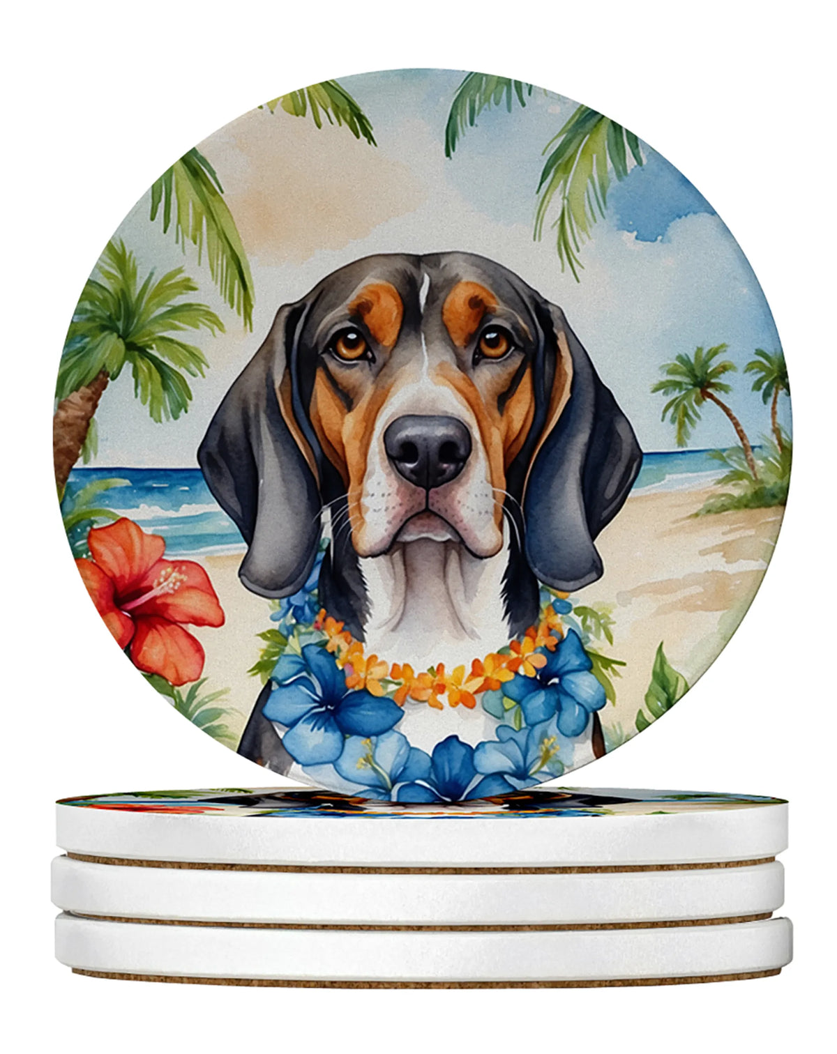 Luau Party Large Sandstone Coasters (Pack of 4)