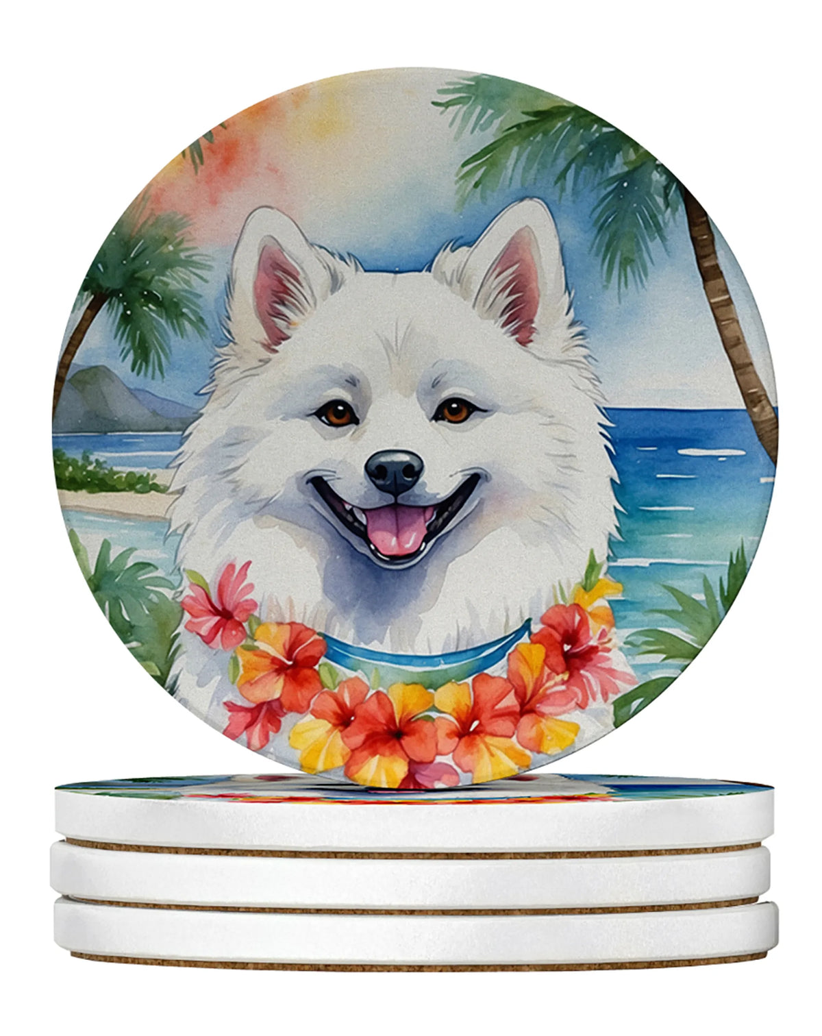 Luau Party Large Sandstone Coasters (Pack of 4)