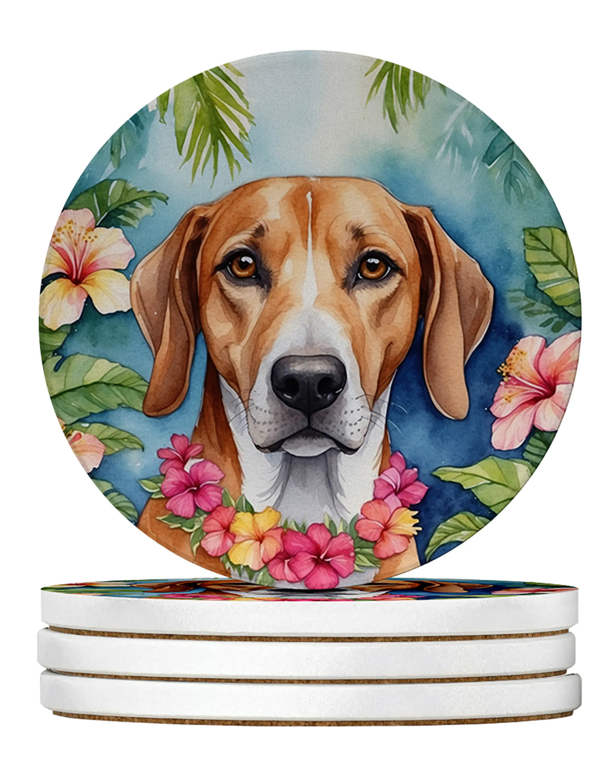Luau Party Large Sandstone Coasters (Pack of 4)
