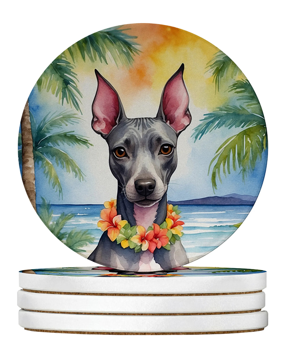 Luau Party Large Sandstone Coasters (Pack of 4)