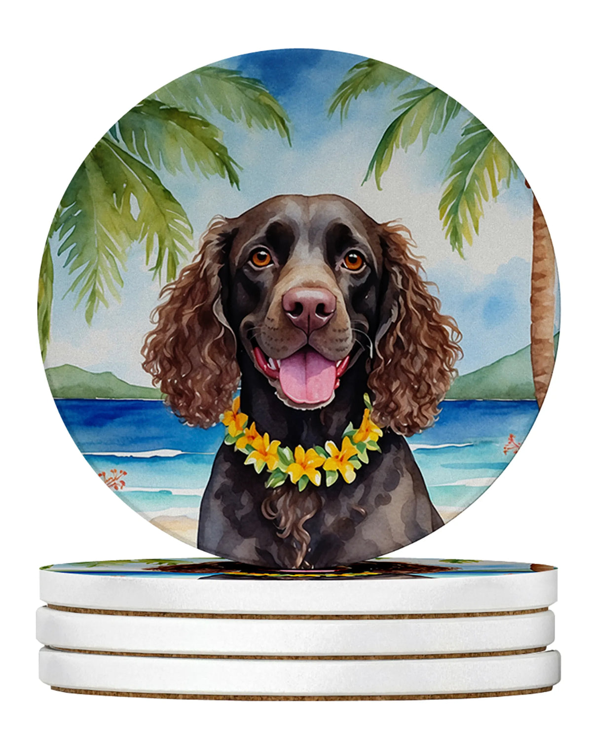 Luau Party Large Sandstone Coasters (Pack of 4)