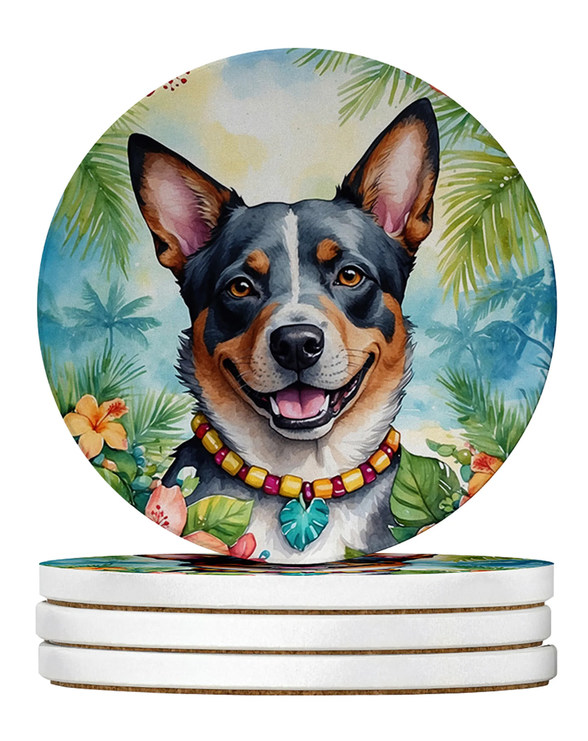 Luau Party Large Sandstone Coasters (Pack of 4)