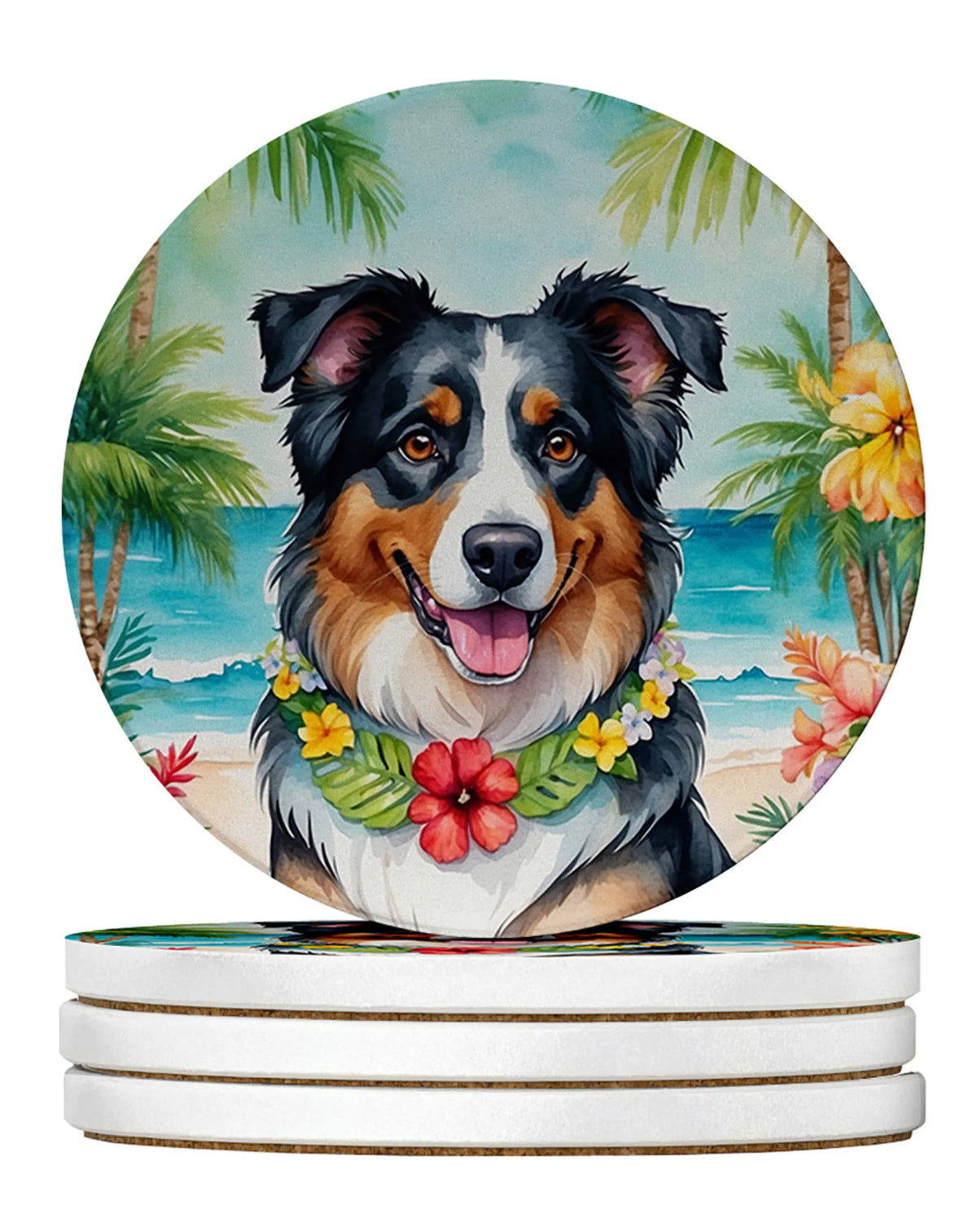 Luau Party Large Sandstone Coasters (Pack of 4)