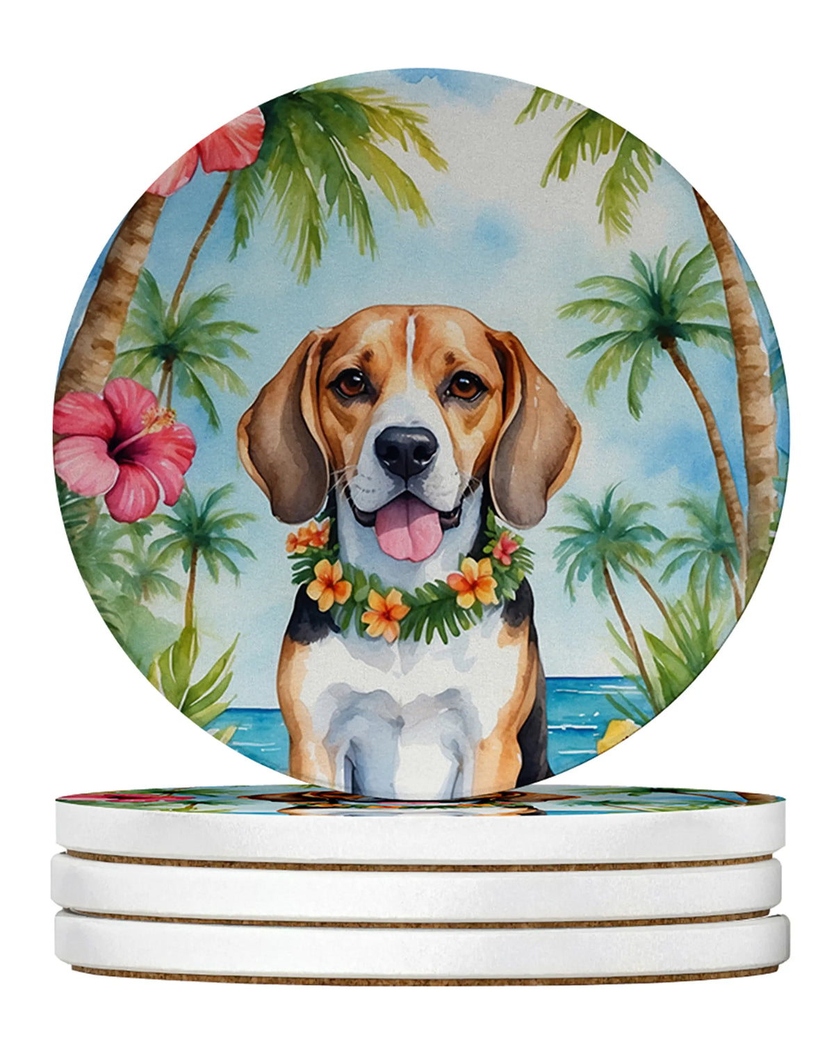 Luau Party Large Sandstone Coasters (Pack of 4)