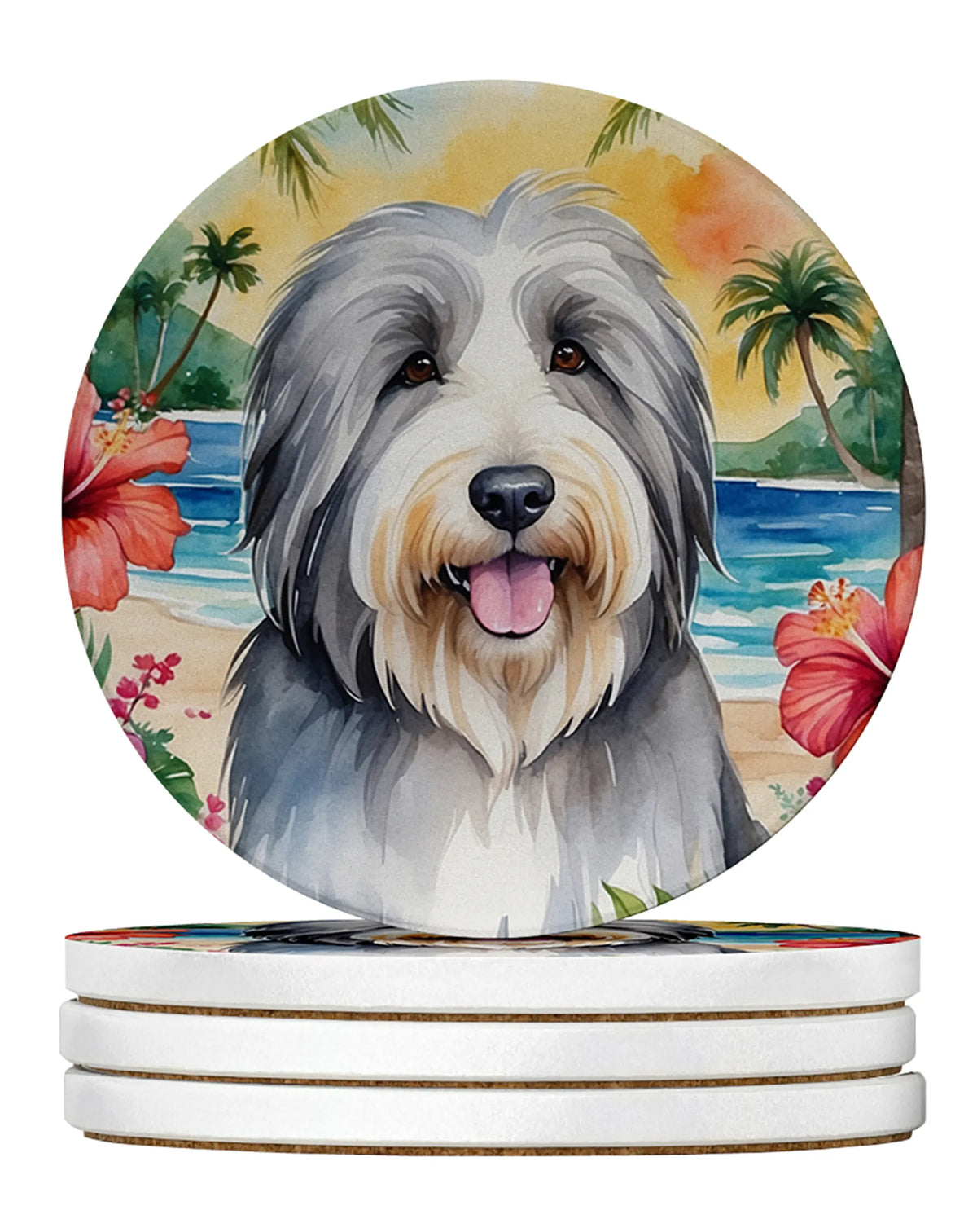 Luau Party Large Sandstone Coasters (Pack of 4)