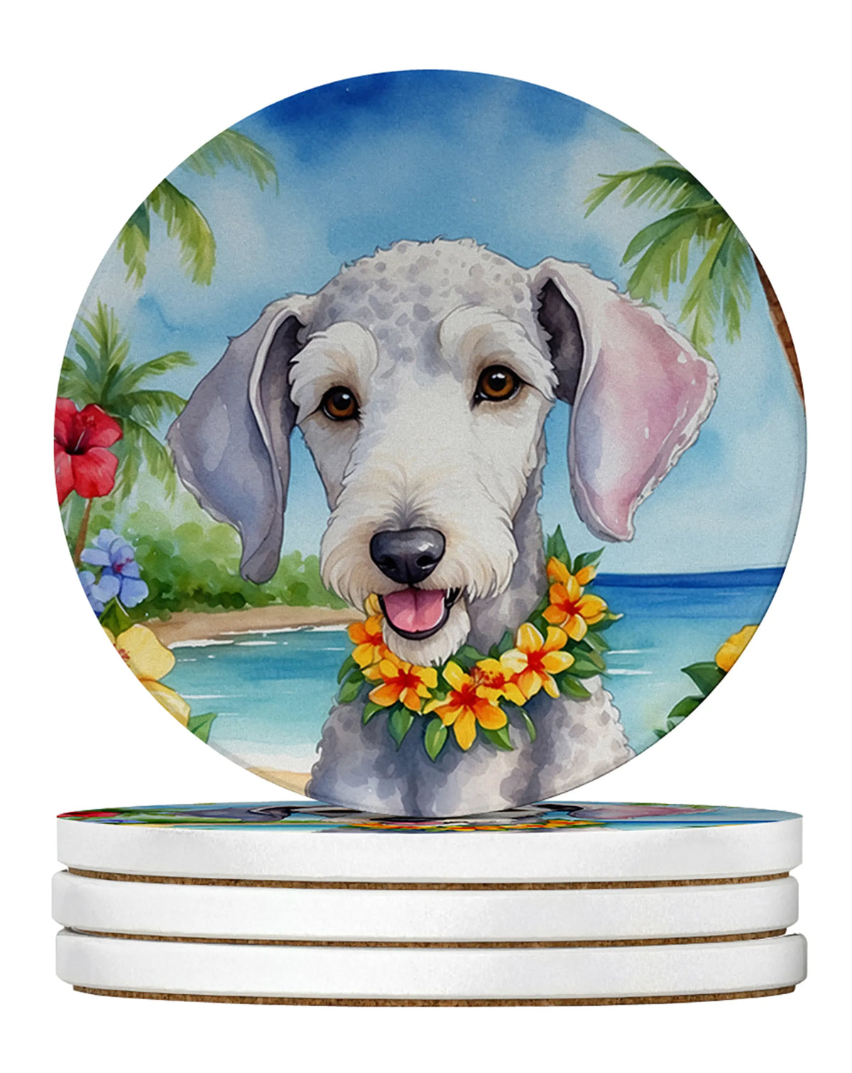 Luau Party Large Sandstone Coasters (Pack of 4)