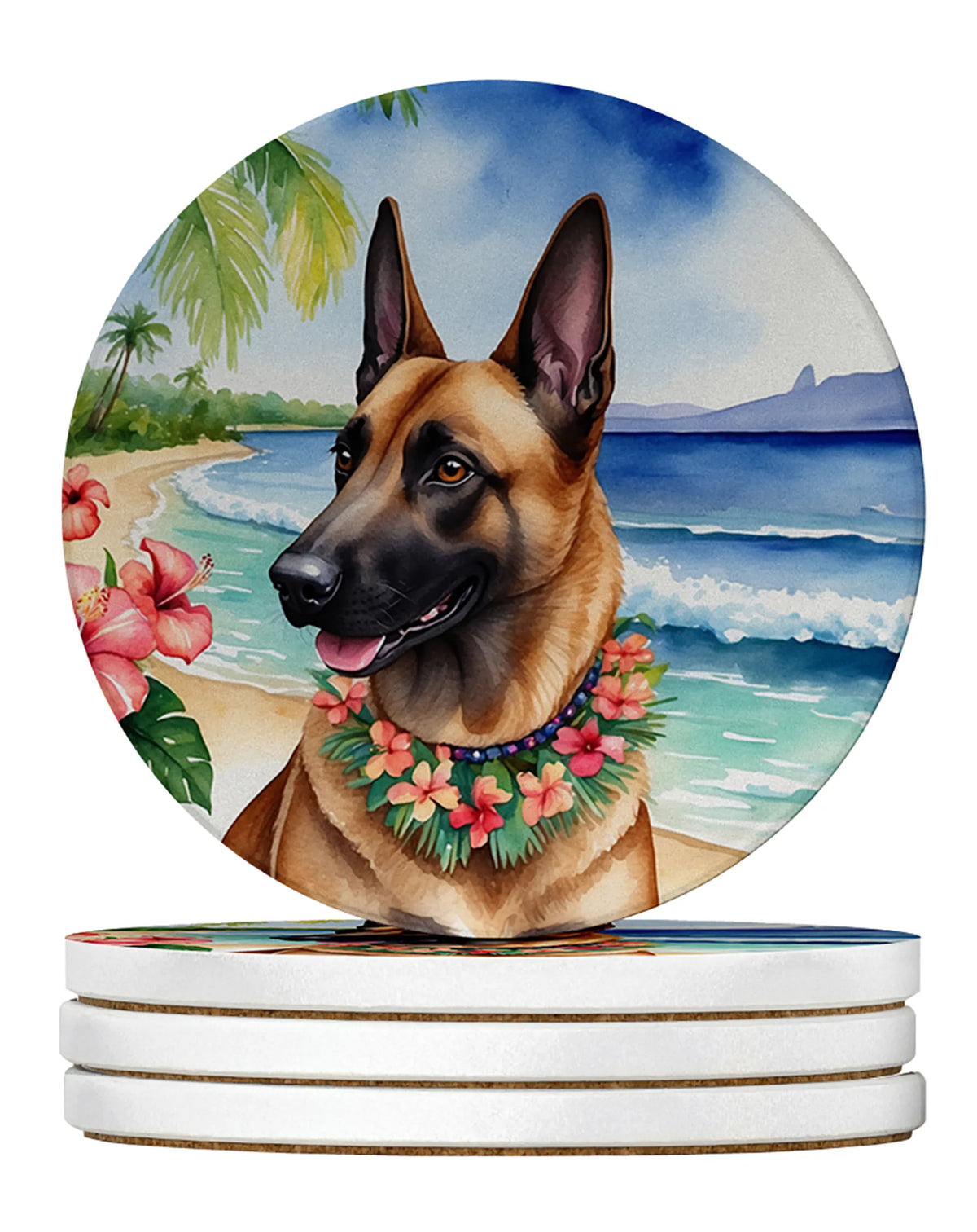 Luau Party Large Sandstone Coasters (Pack of 4)