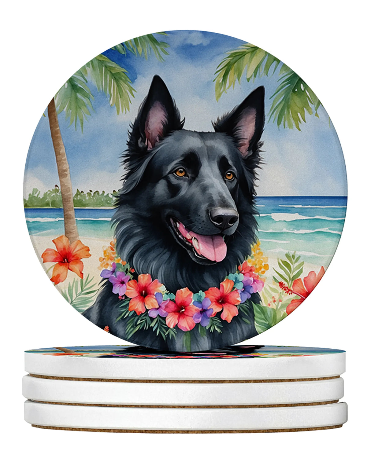 Luau Party Large Sandstone Coasters (Pack of 4)