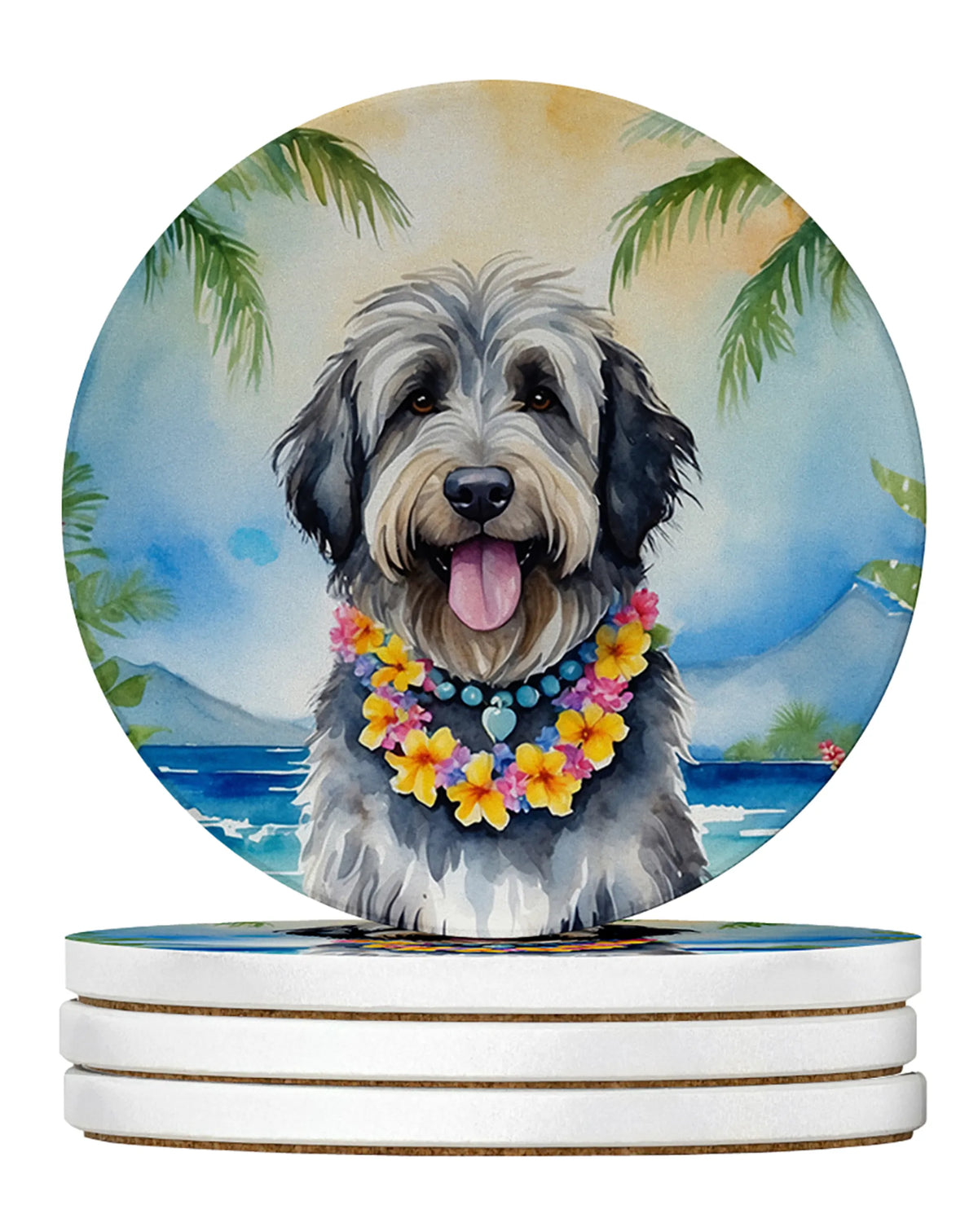 Luau Party Large Sandstone Coasters (Pack of 4)
