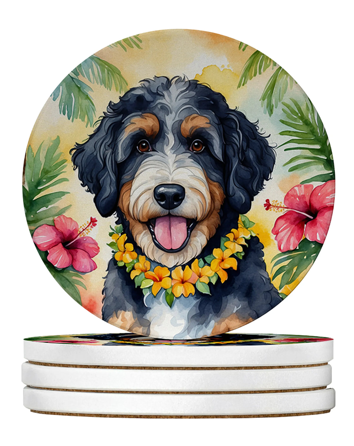 Luau Party Large Sandstone Coasters (Pack of 4)