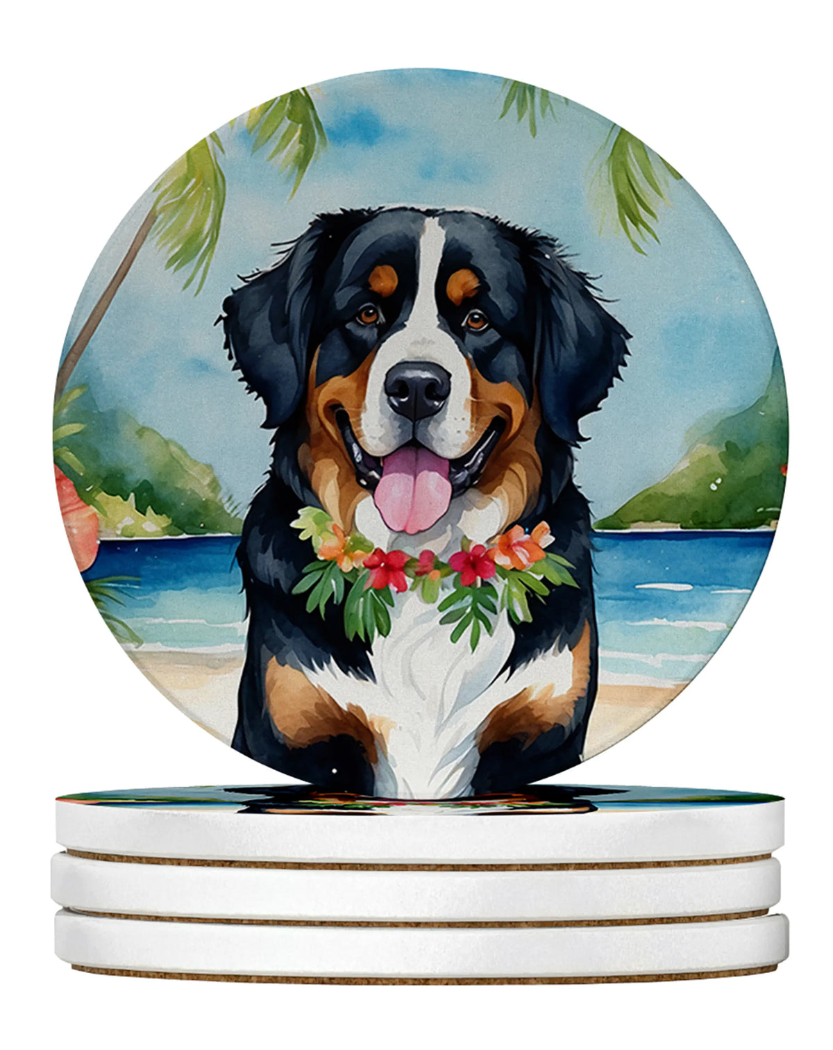 Luau Party Large Sandstone Coasters (Pack of 4)