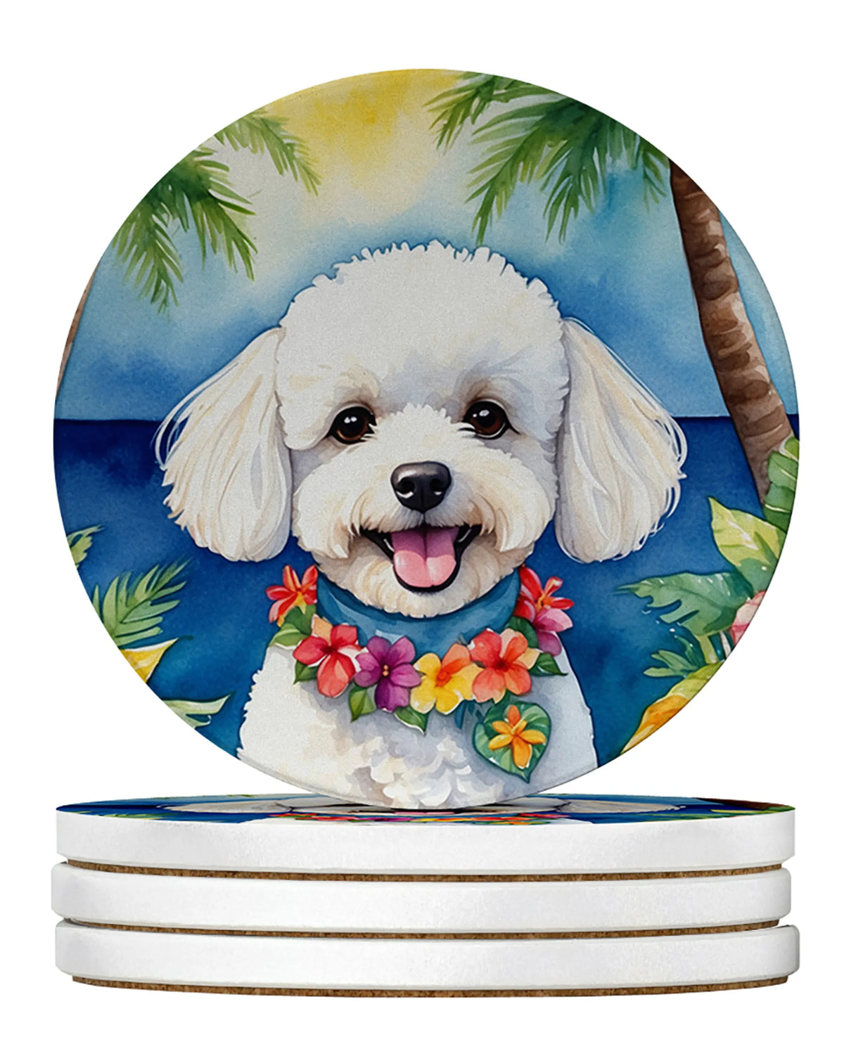 Luau Party Large Sandstone Coasters (Pack of 4)