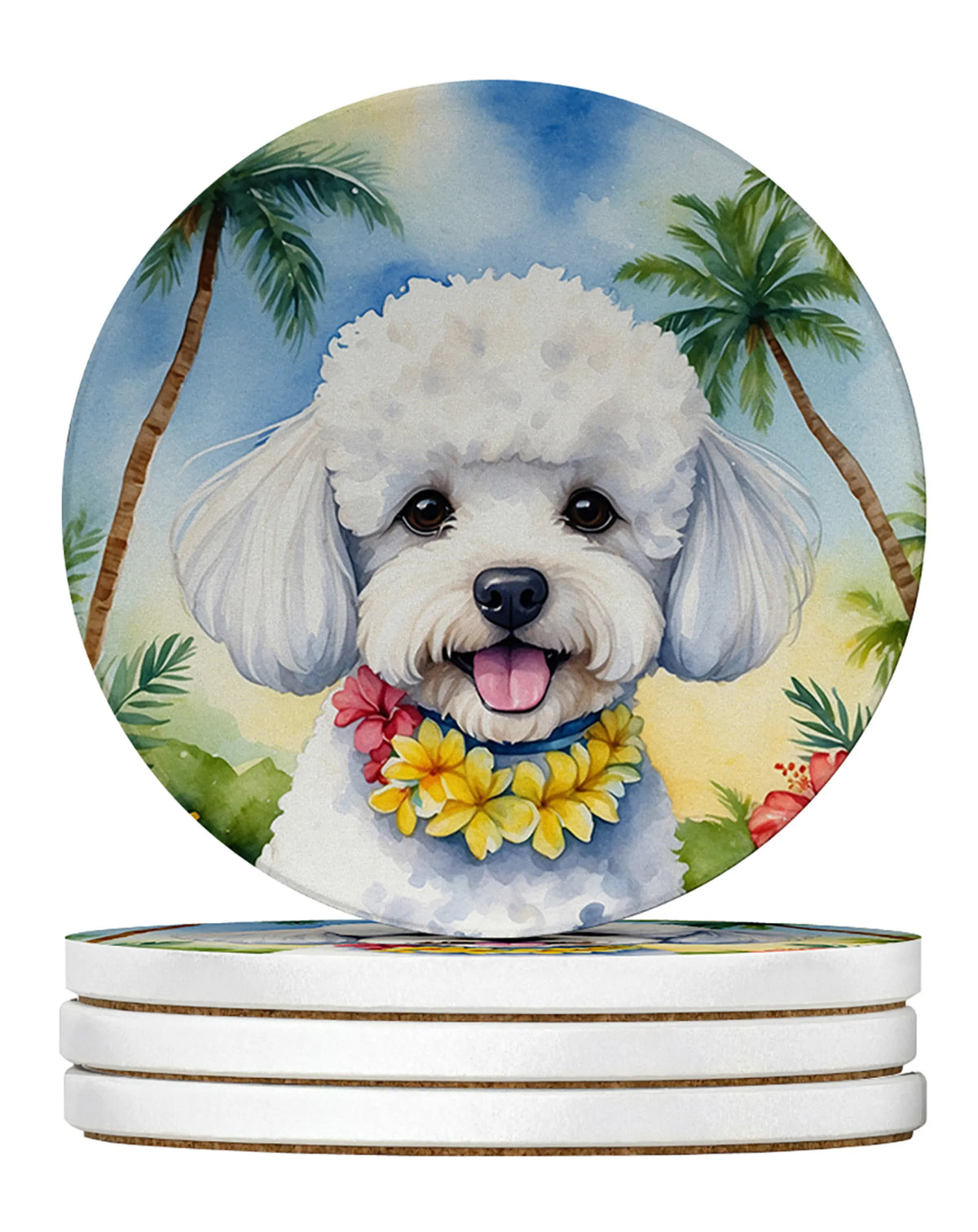 Luau Party Large Sandstone Coasters (Pack of 4)