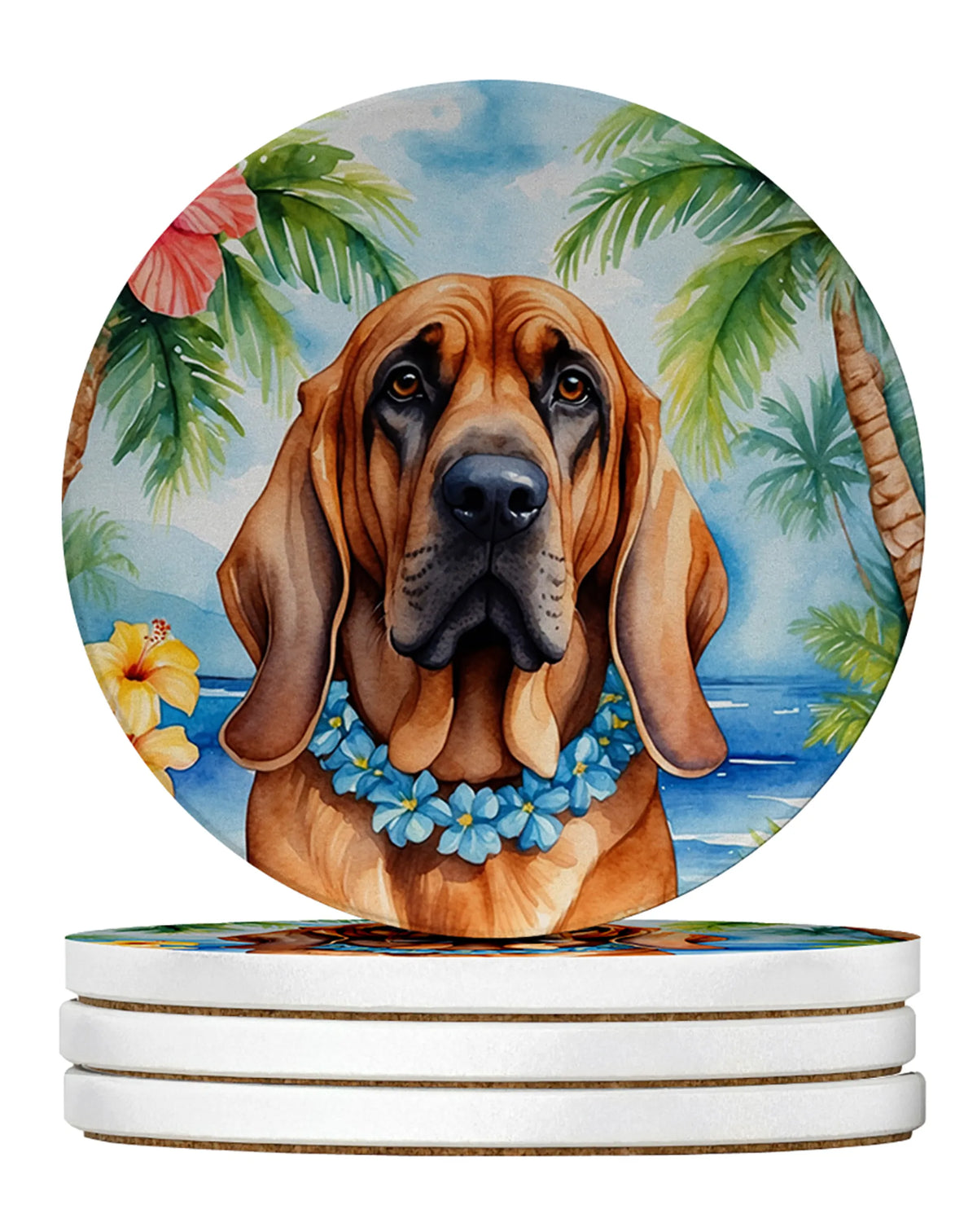 Luau Party Large Sandstone Coasters (Pack of 4)