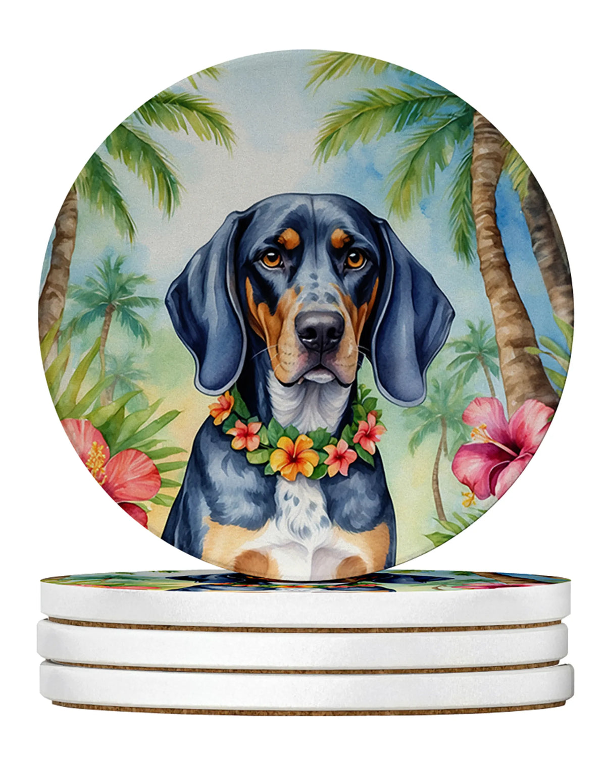 Luau Party Large Sandstone Coasters (Pack of 4)