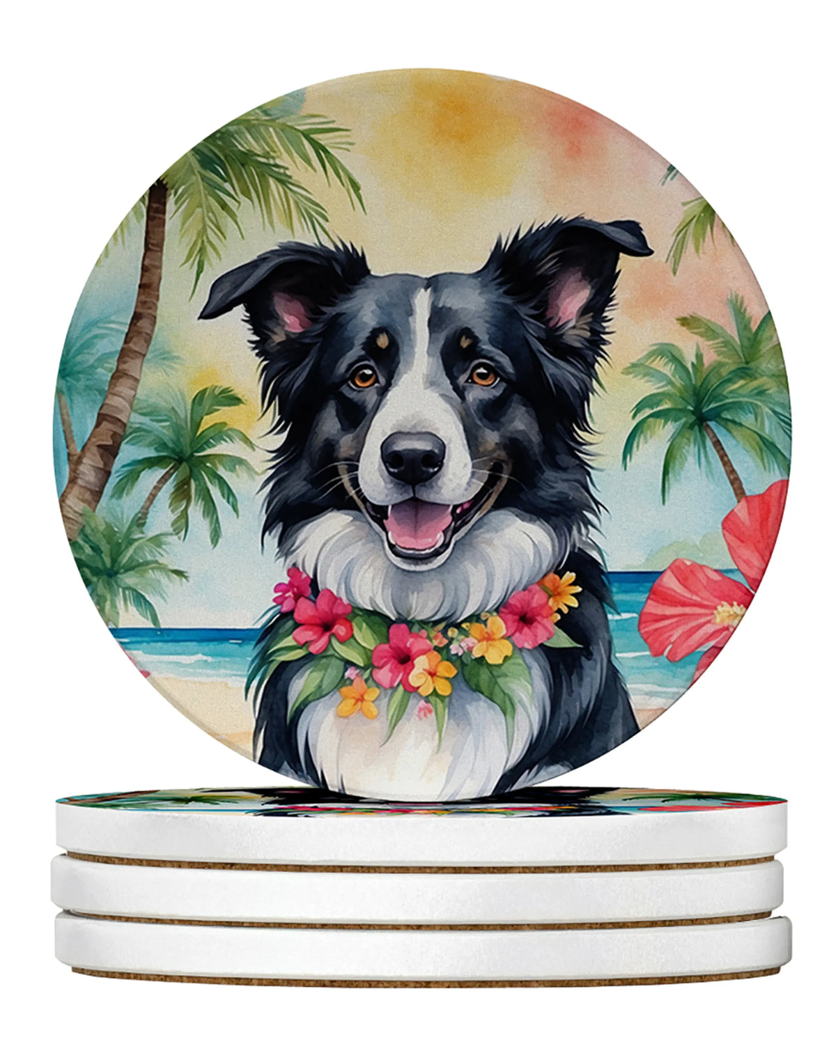 Luau Party Large Sandstone Coasters (Pack of 4)