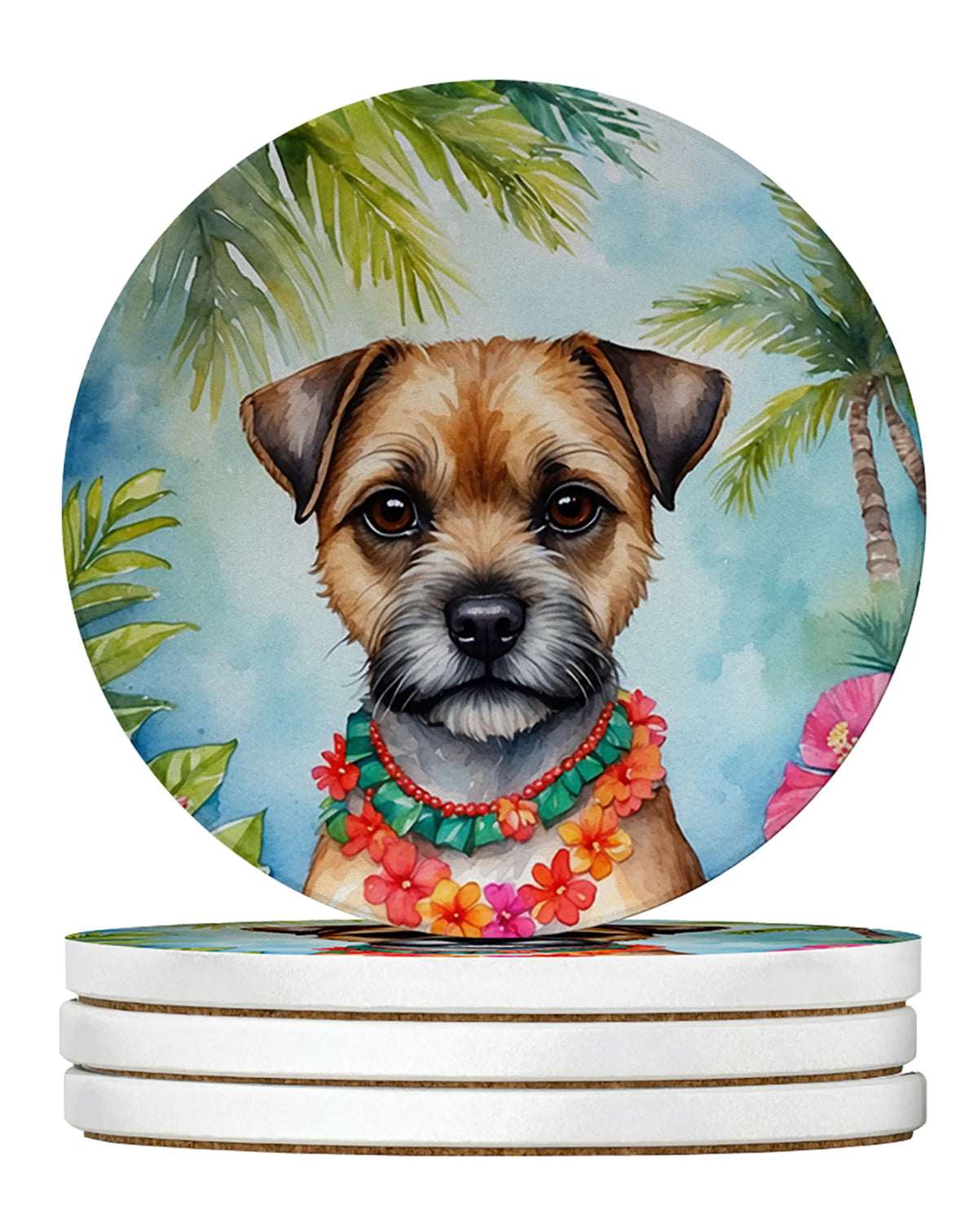 Luau Party Large Sandstone Coasters (Pack of 4)