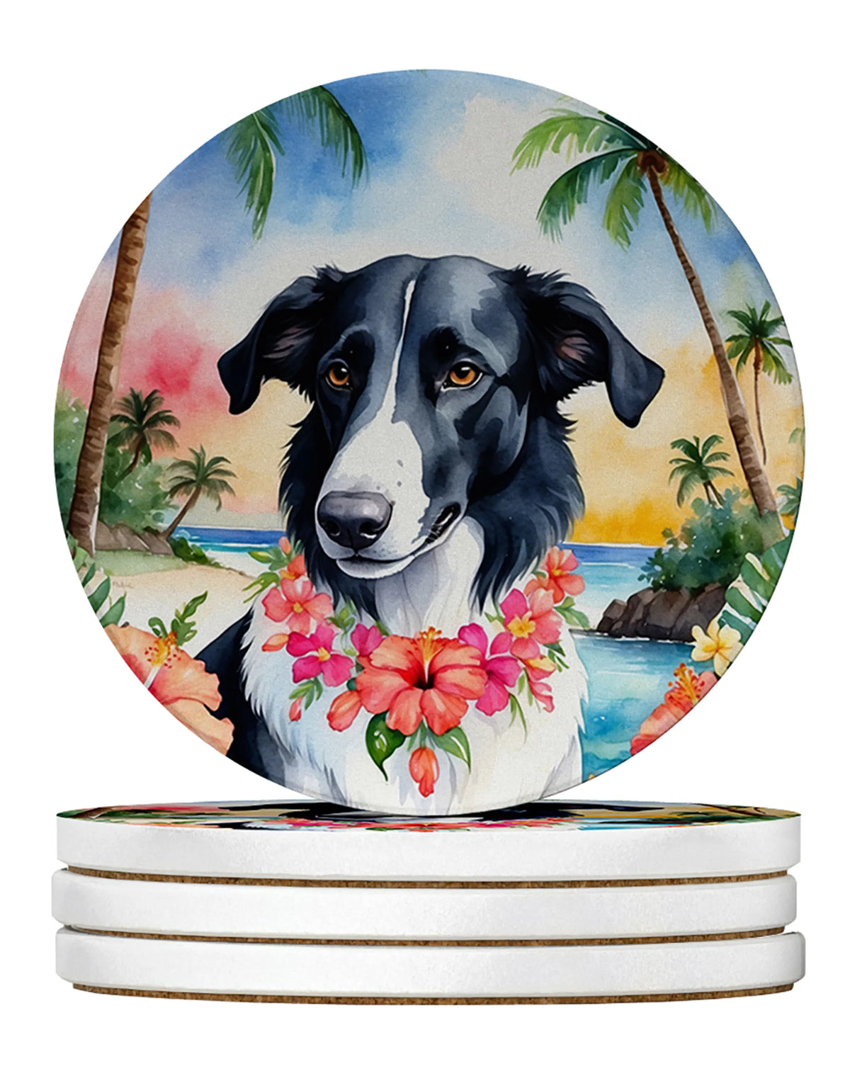 Luau Party Large Sandstone Coasters (Pack of 4)