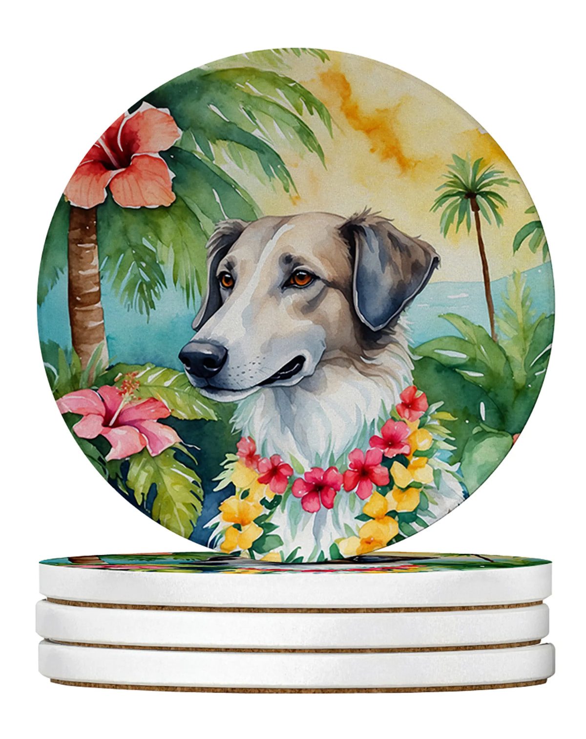 Luau Party Large Sandstone Coasters (Pack of 4)