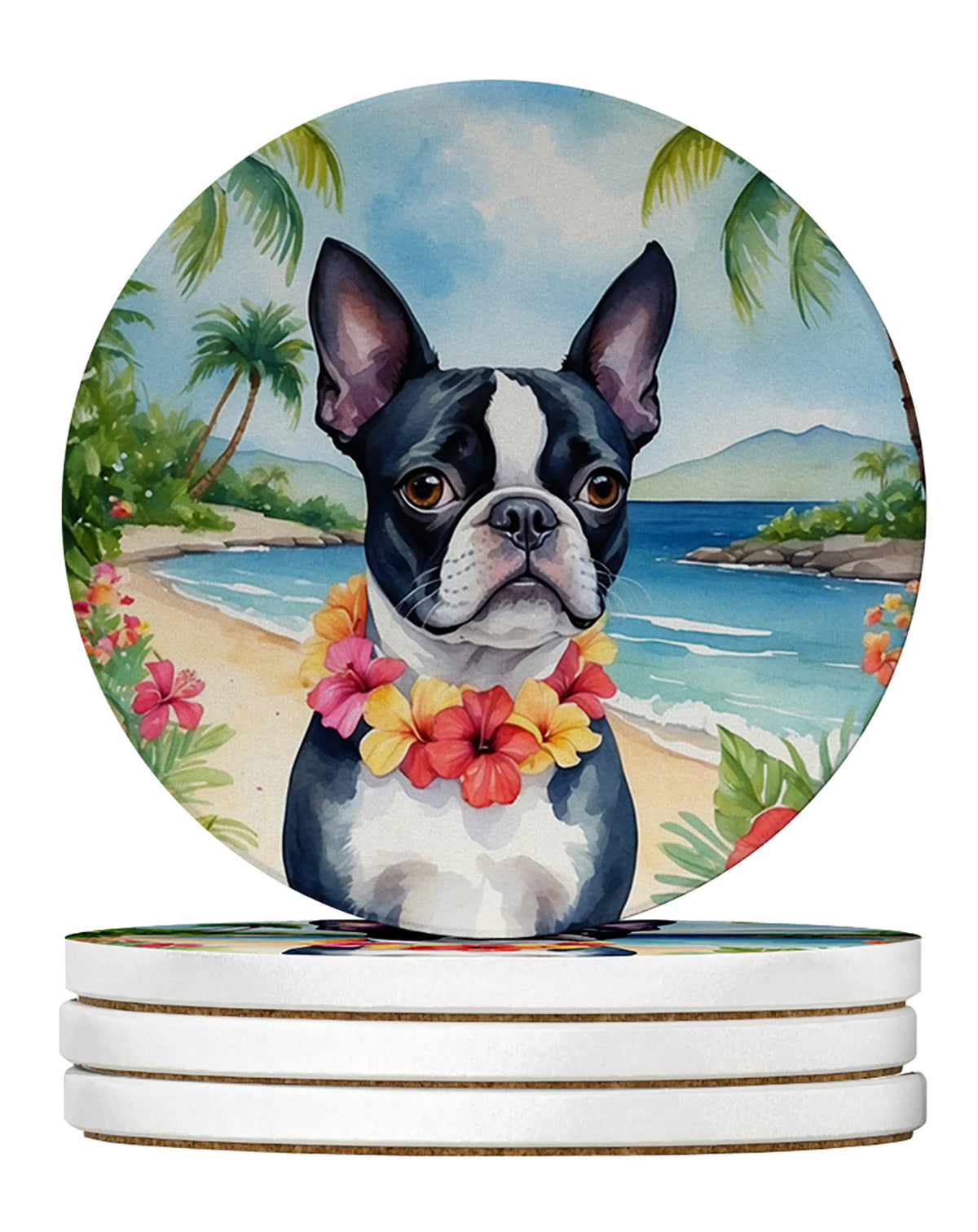Luau Party Large Sandstone Coasters (Pack of 4)