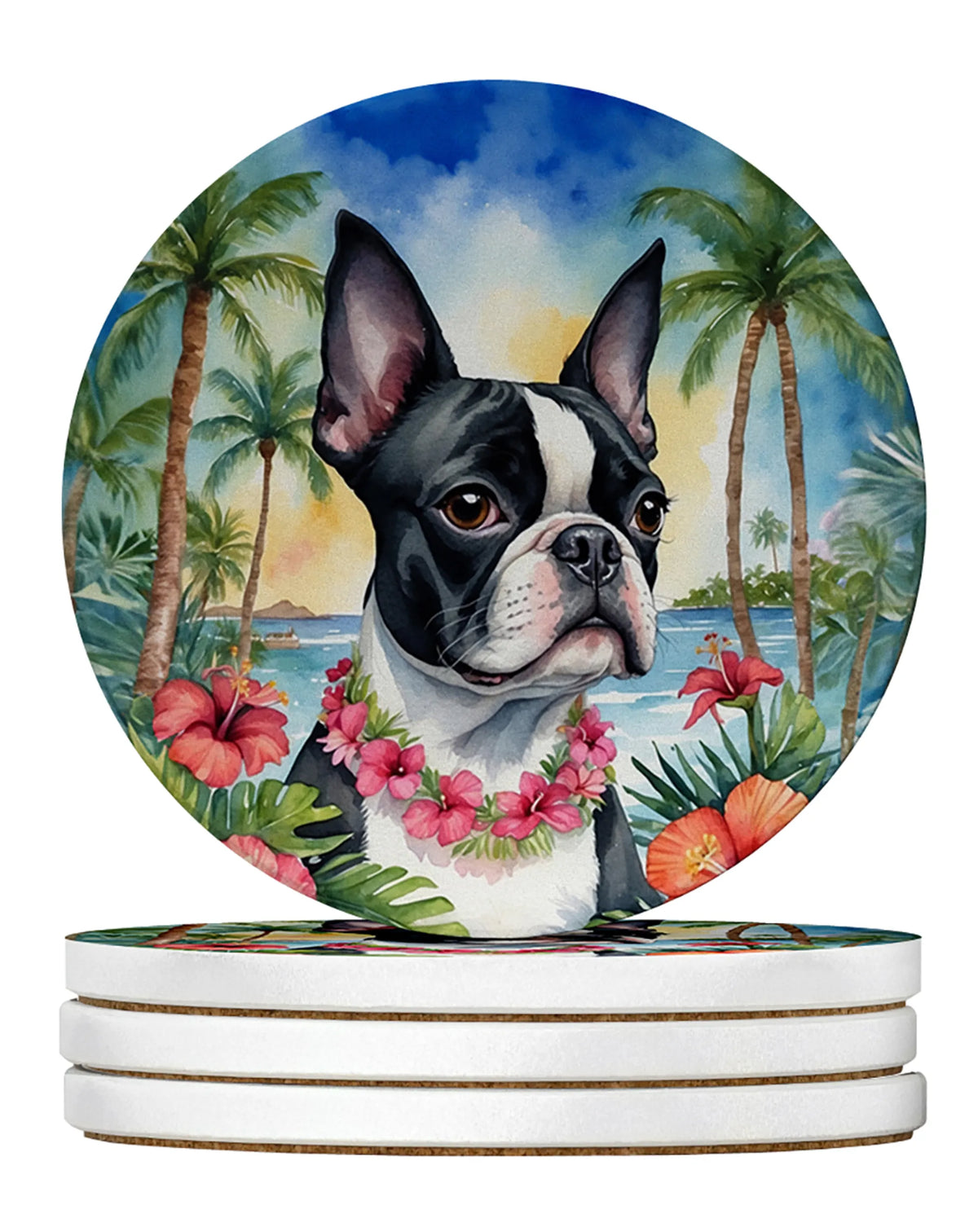 Luau Party Large Sandstone Coasters (Pack of 4)