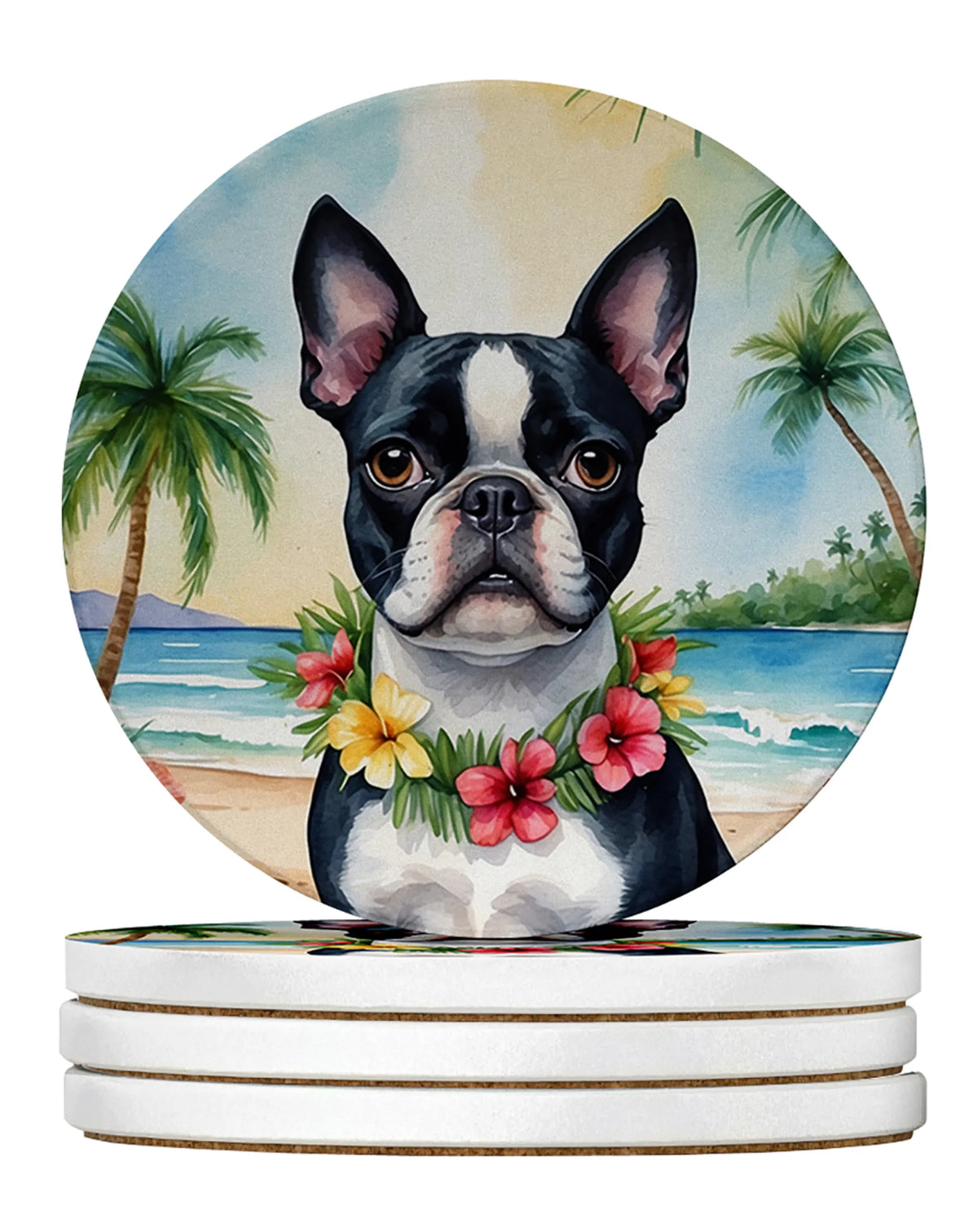 Luau Party Large Sandstone Coasters (Pack of 4)
