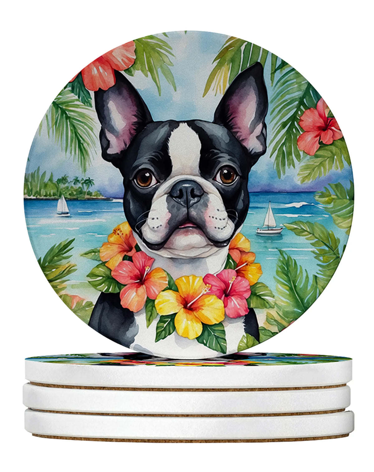 Luau Party Large Sandstone Coasters (Pack of 4)