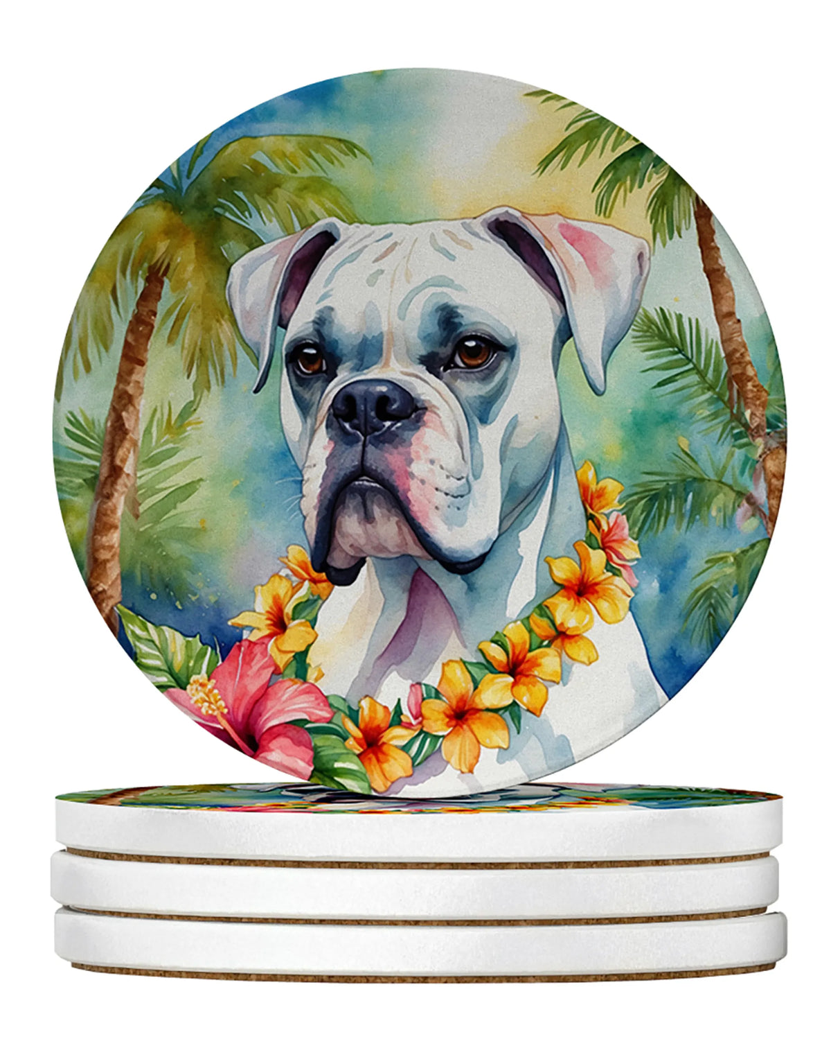 Luau Party Large Sandstone Coasters (Pack of 4)