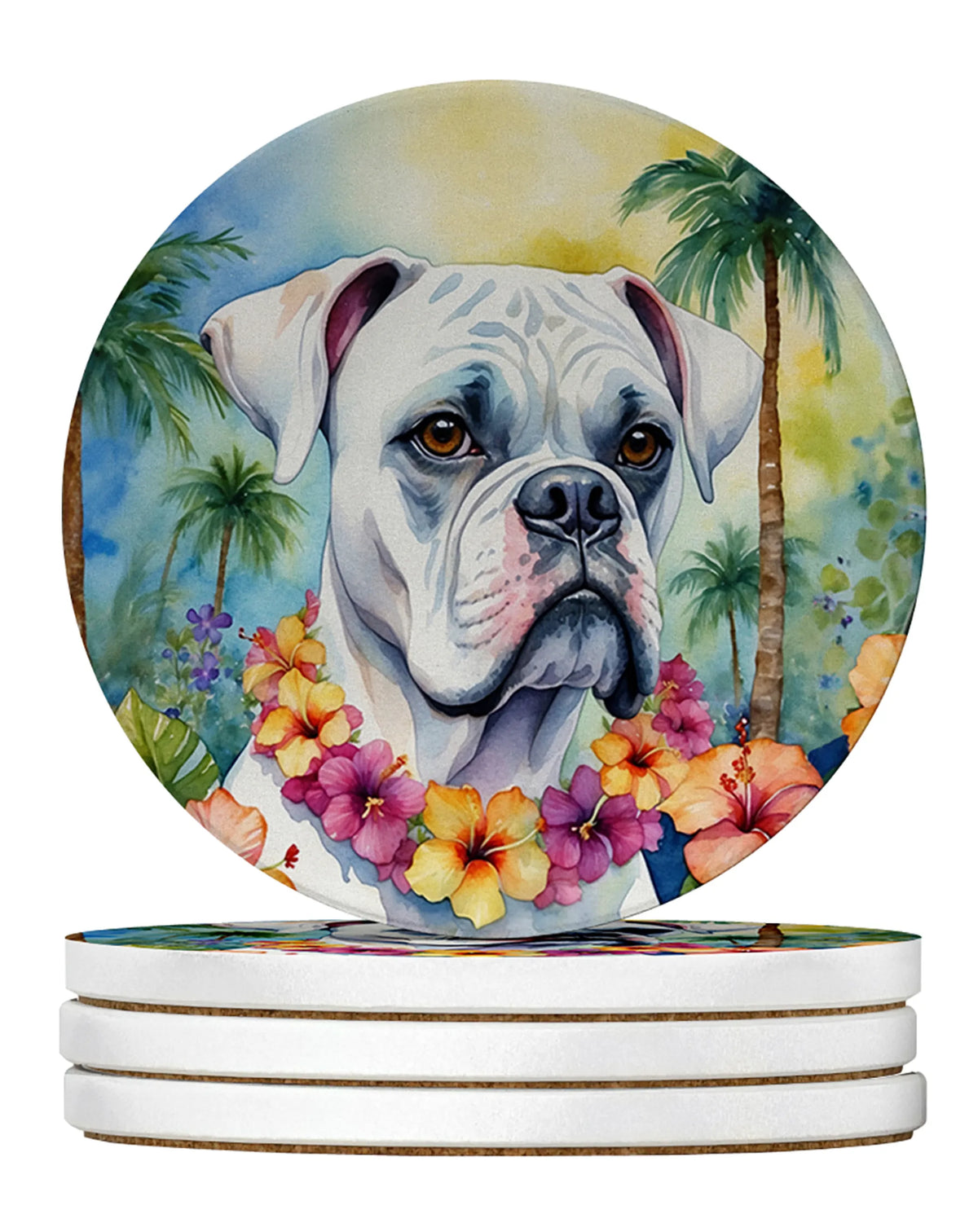Luau Party Large Sandstone Coasters (Pack of 4)