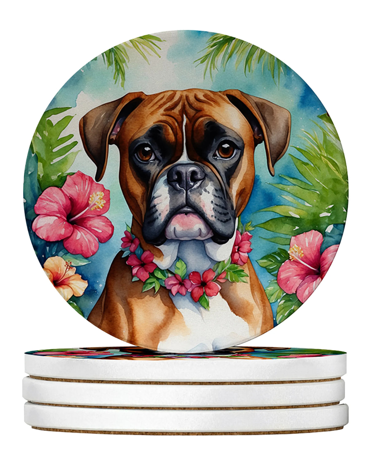 Luau Party Large Sandstone Coasters (Pack of 4)