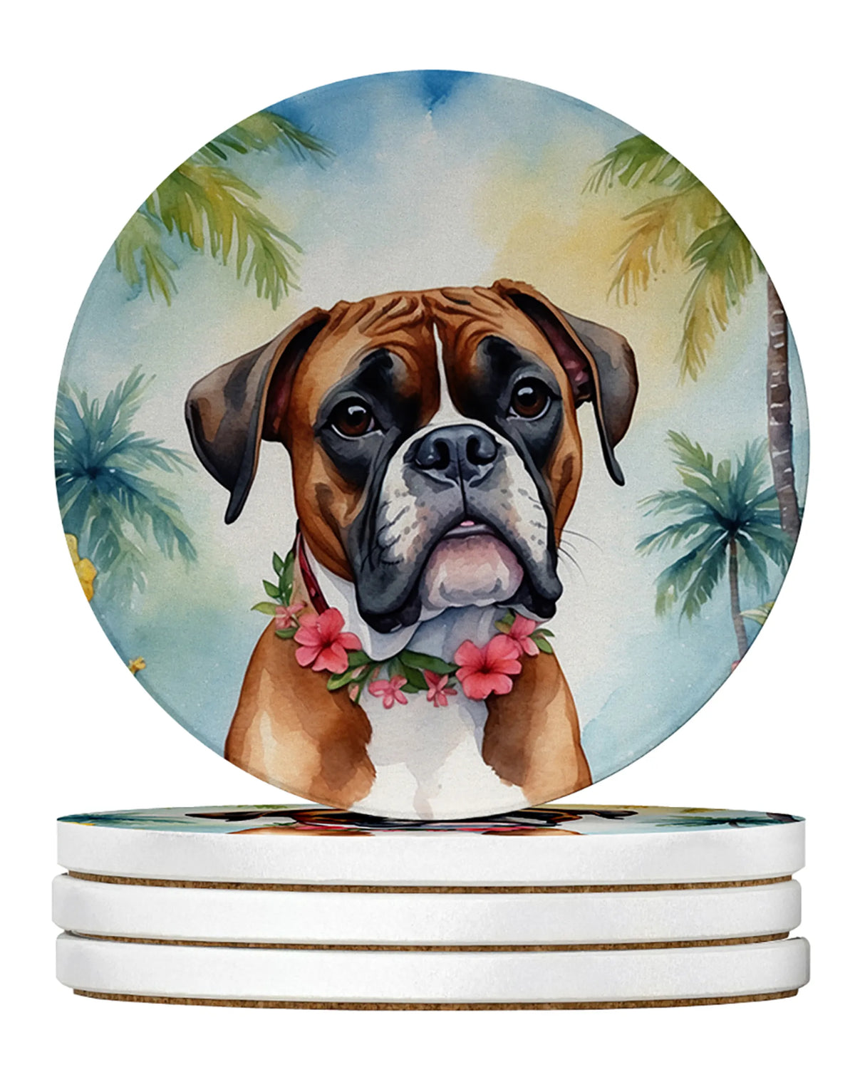 Luau Party Large Sandstone Coasters (Pack of 4)