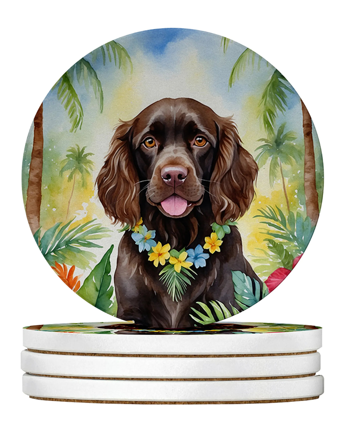 Luau Party Large Sandstone Coasters (Pack of 4)