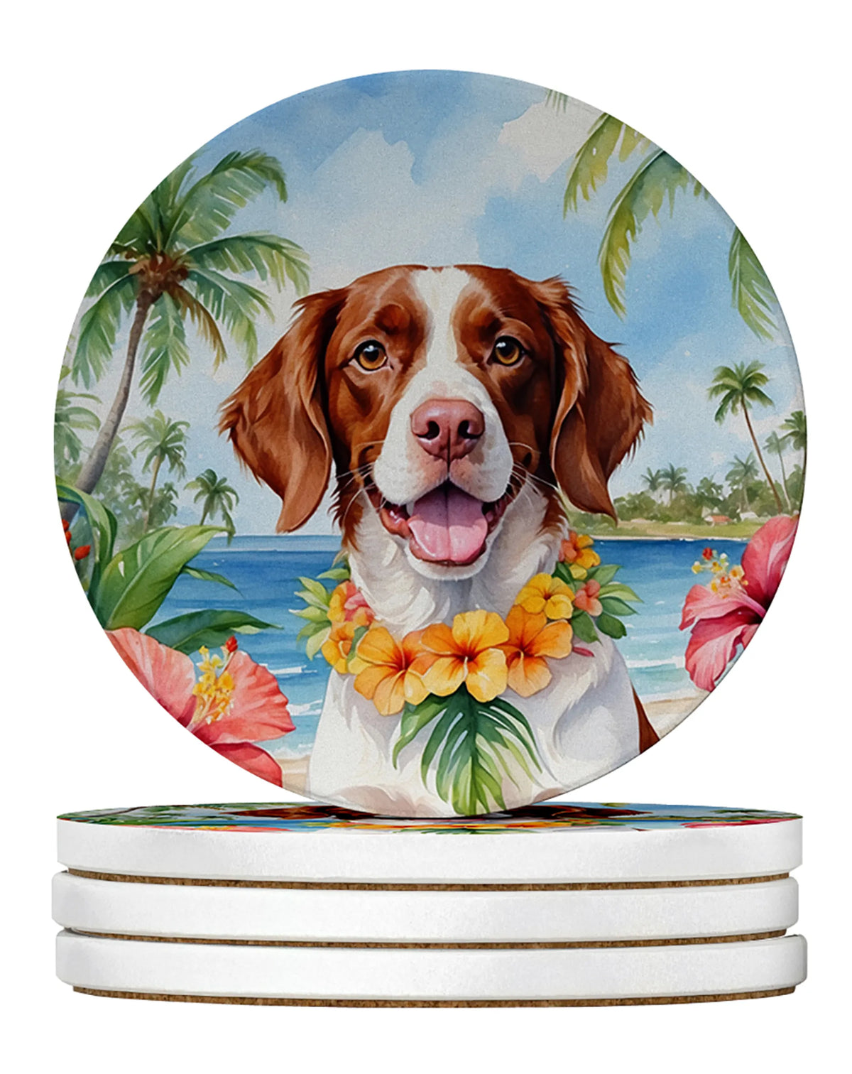 Luau Party Large Sandstone Coasters (Pack of 4)