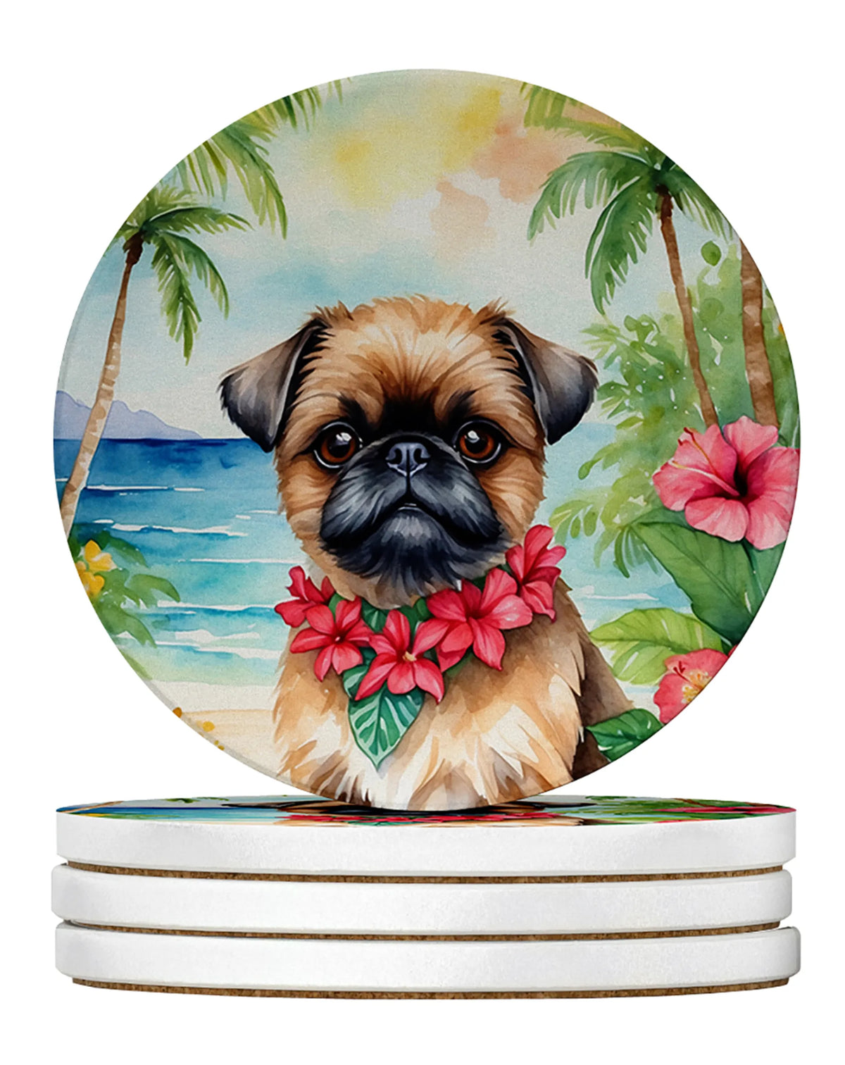 Luau Party Large Sandstone Coasters (Pack of 4)