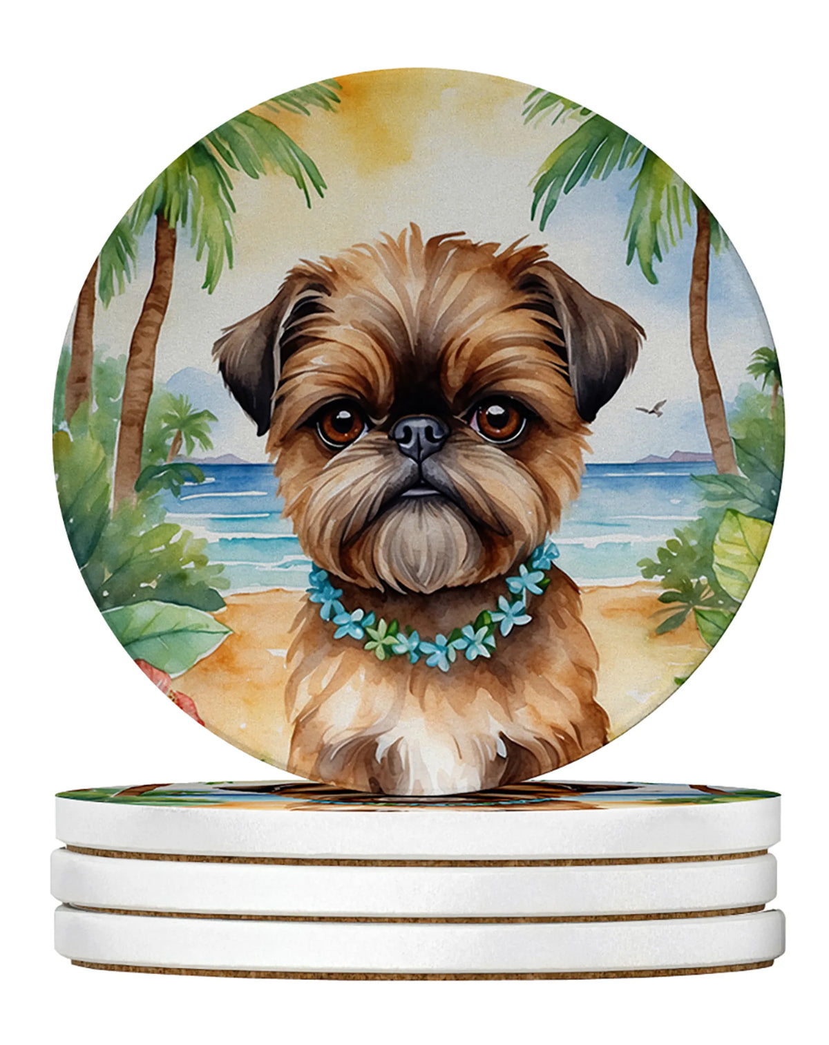 Luau Party Large Sandstone Coasters (Pack of 4)