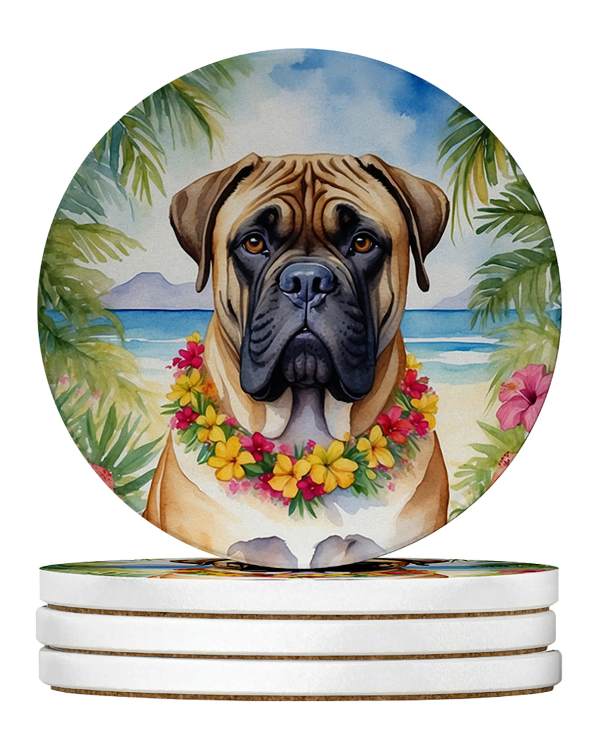 Luau Party Large Sandstone Coasters (Pack of 4)