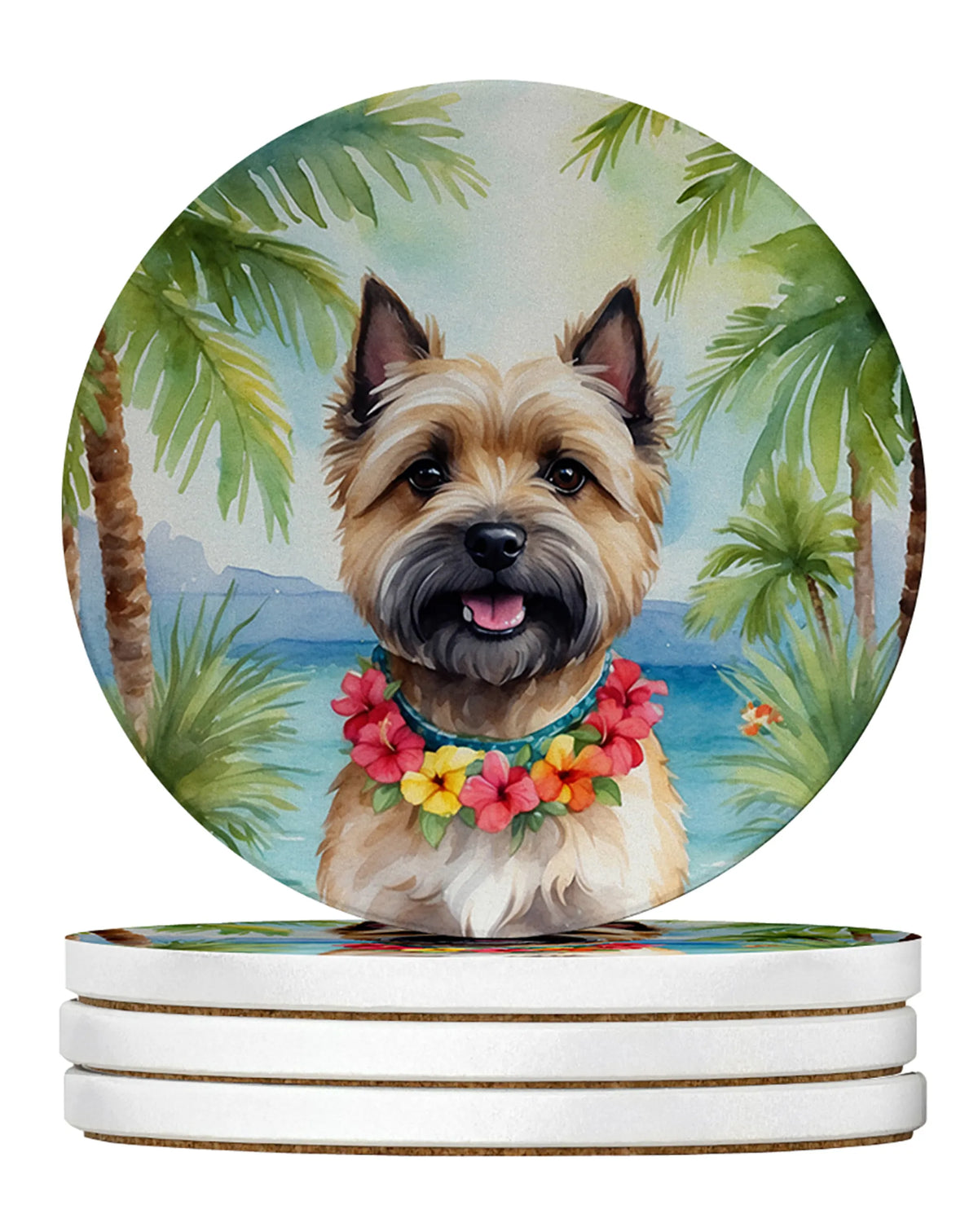 Luau Party Large Sandstone Coasters (Pack of 4)