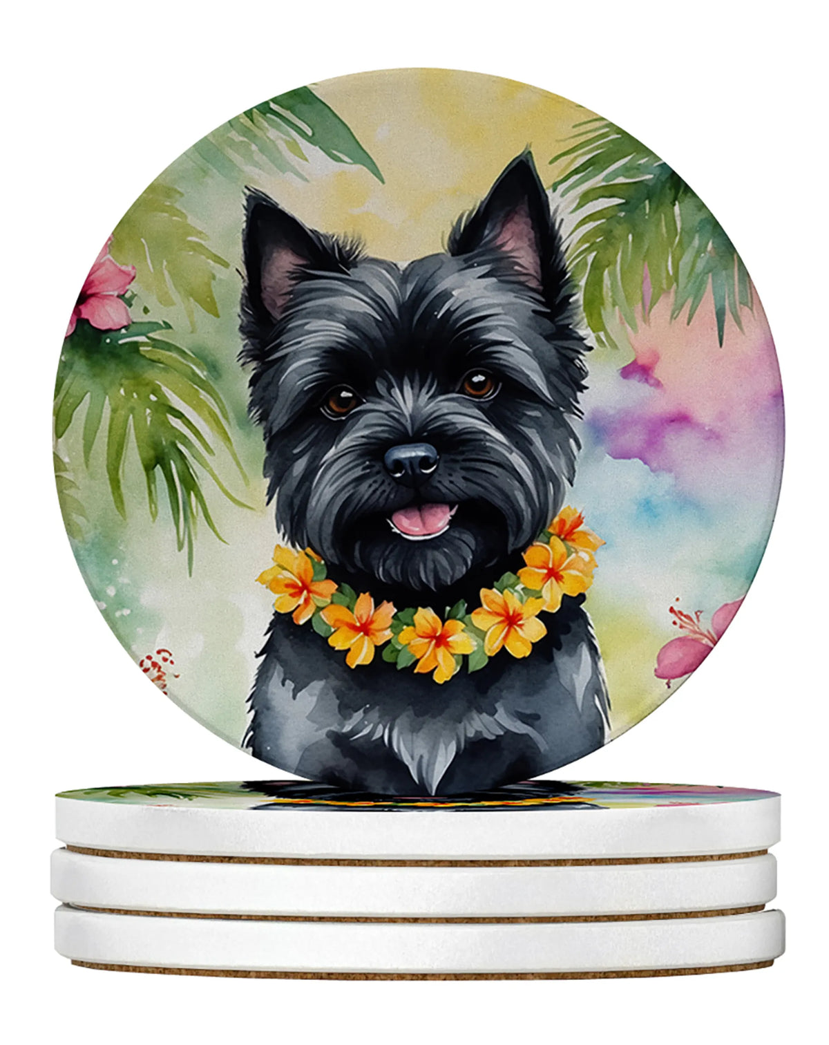 Luau Party Large Sandstone Coasters (Pack of 4)
