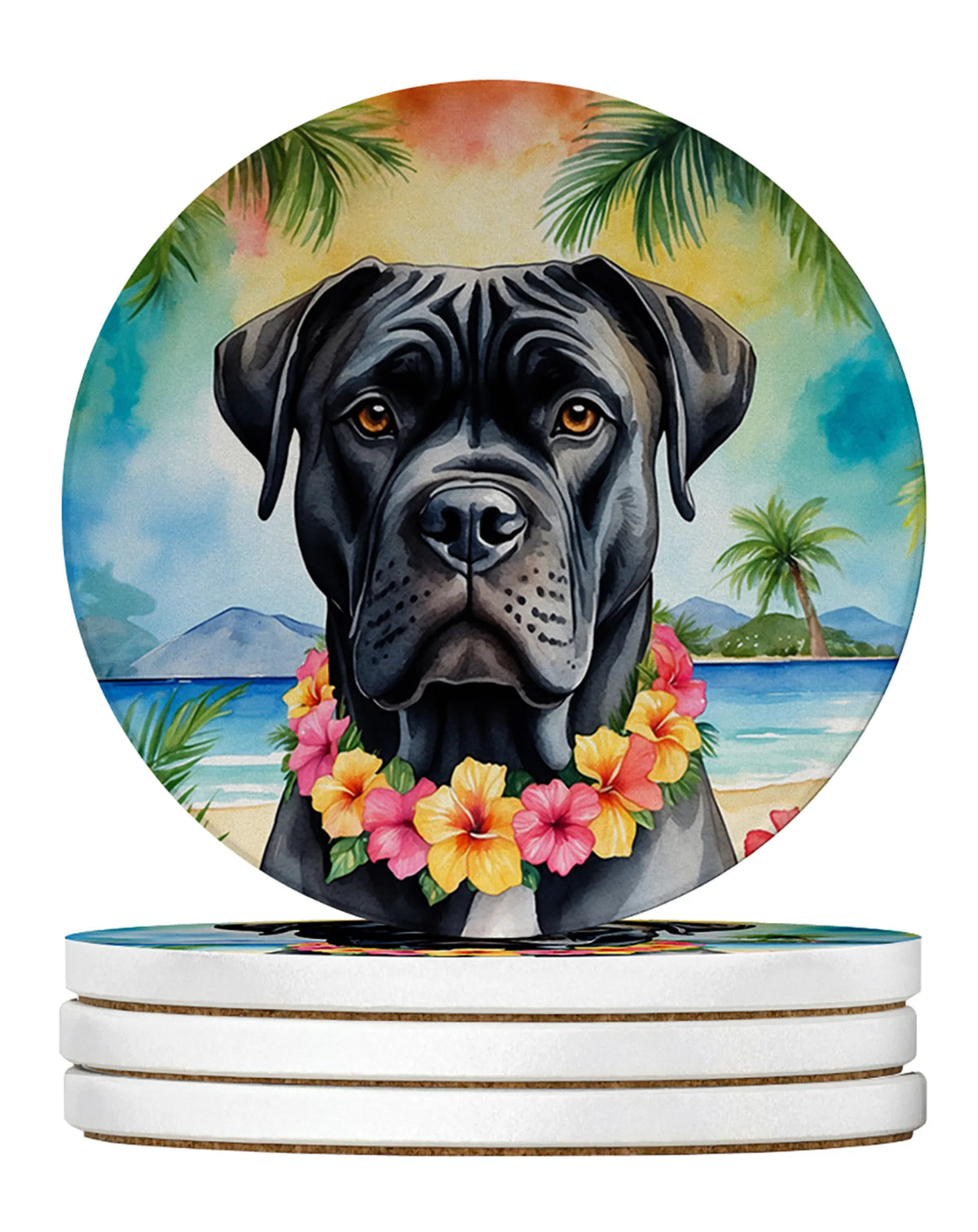 Luau Party Large Sandstone Coasters (Pack of 4)