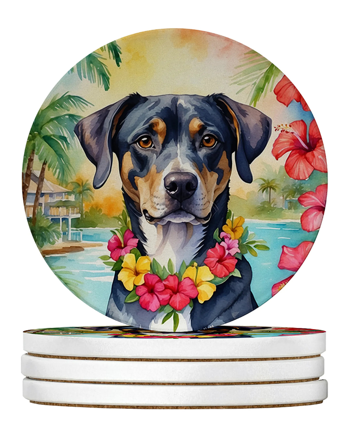 Luau Party Large Sandstone Coasters (Pack of 4)