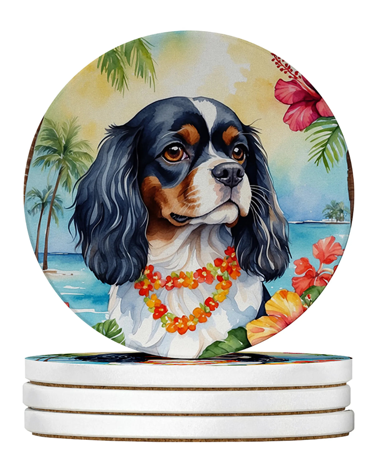 Luau Party Large Sandstone Coasters (Pack of 4)
